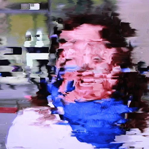 Android Plaza is a collection of digital artworks using a specially formulated algorithm. Within the corruption of the digital image, there is a breaking up of the information, which leaves the viewer to interpret the space between abstraction and figuration. He then digitally paints elements of the composition referencing Richter whilst the mangled figuration echoes Francis Bacon and Frank Auerbach. 