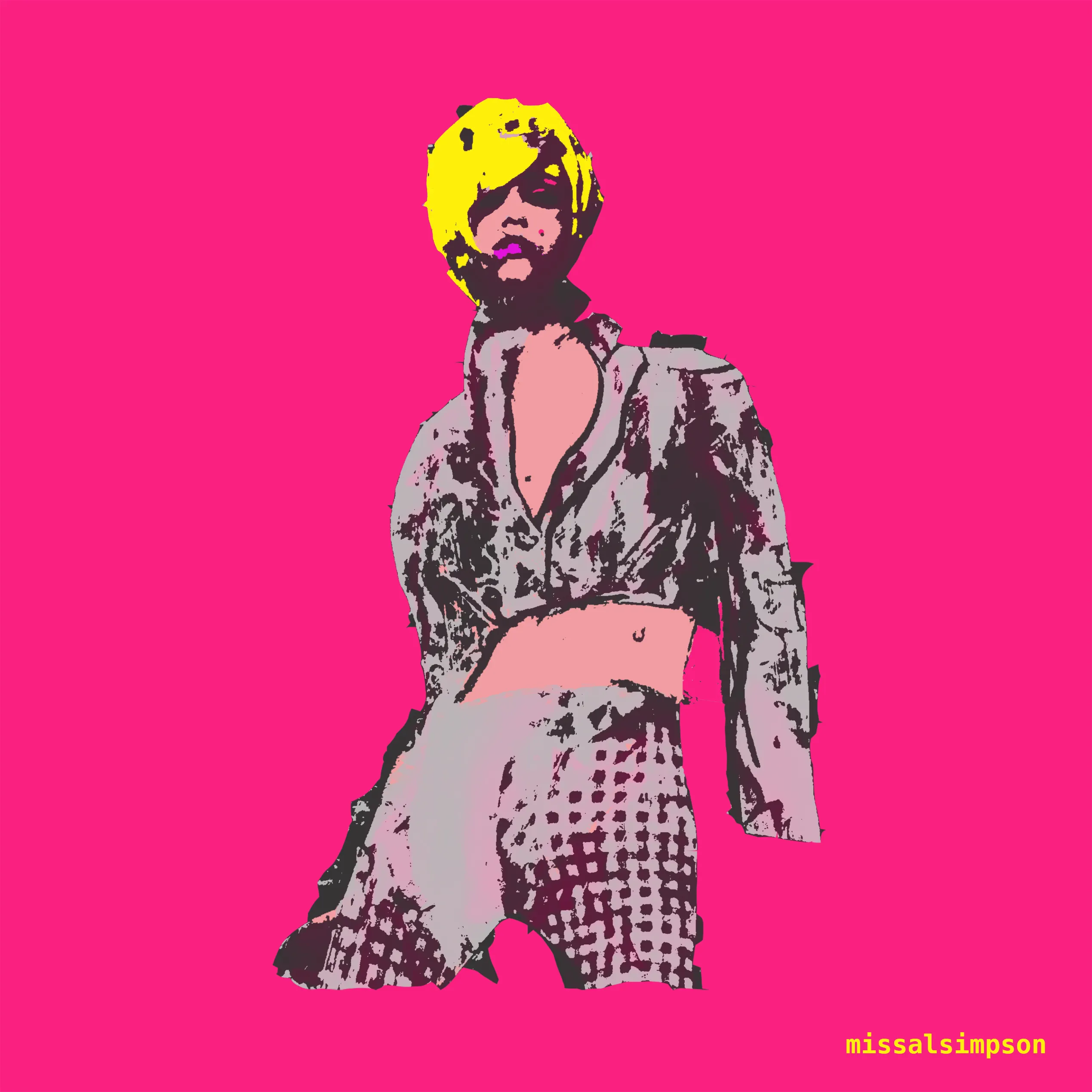 Pink smeared lip, scowl of neon attitude,

Peroxide blonde, with a peroxide mood.

Heads turn but she snaps them back with a sneer,

Punk Marilyn on the sidewalk with cheap warm beer.

Warhol would have loved her; she would have sent him packing.

NYC is her city; reflecting punk life, brutal but cracking.