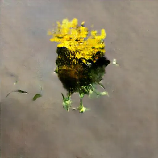 AI artwork generated by a GAN trained on images of flowers from rural upstate New York.