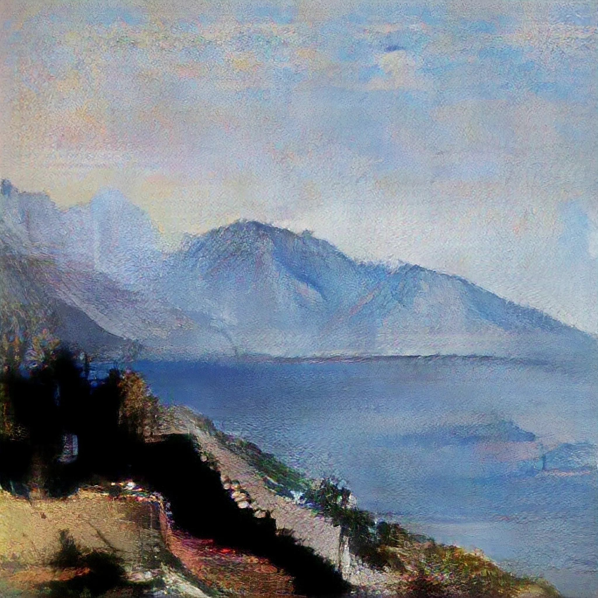 Art created by an Artificial Intelligence using 15 000 artworks representing landscapes