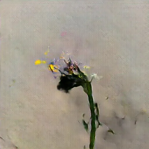 AI artwork generated by a GAN trained on images of flowers from rural upstate New York.