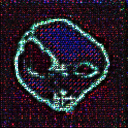 In 1966 two military computer nodes in Canada begin generating unknown symbols in an incident known as "The SAGE Anomaly". http://bit.ly/sageAnomaly This is one of the possible symbols reconstructed using the DCGAN machine learning technique. See exif for more. (Historical Science Fiction)
