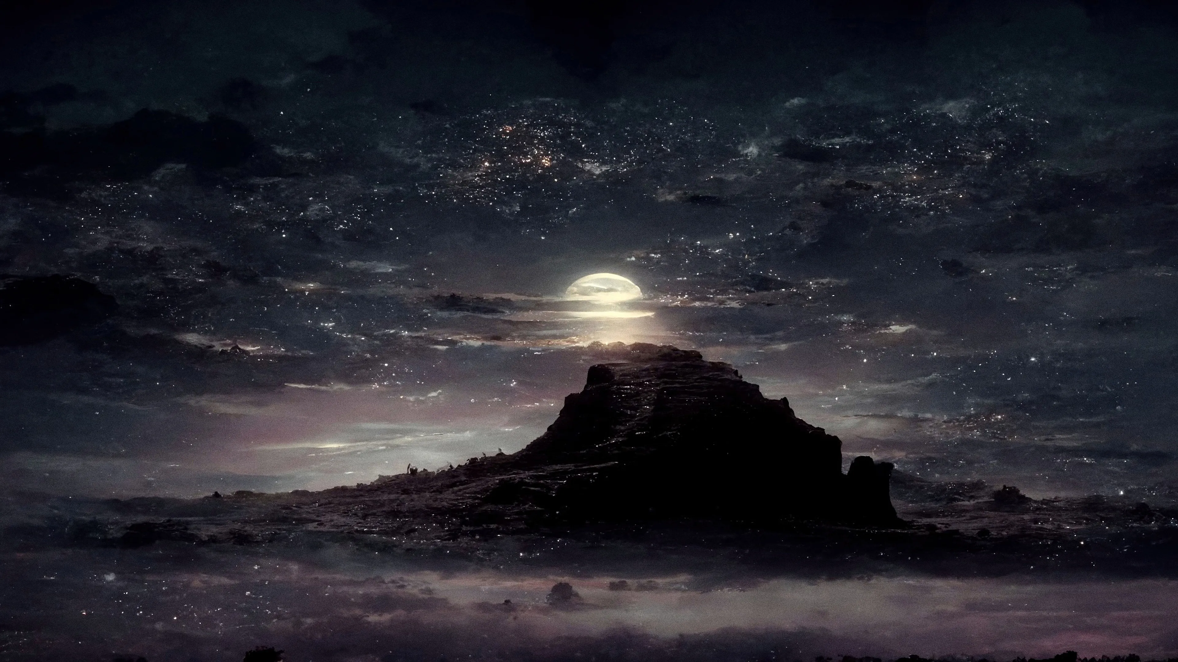 8192х4608
----

Zwei Menschen gehn durch kahlen, kalten Hain;
der Mond läuft mit, sie schaun hinein.
Der Mond läuft über hohe Eichen;
kein Wölkchen trübt das Himmelslicht,
in das die schwarzen Zacken reichen.

