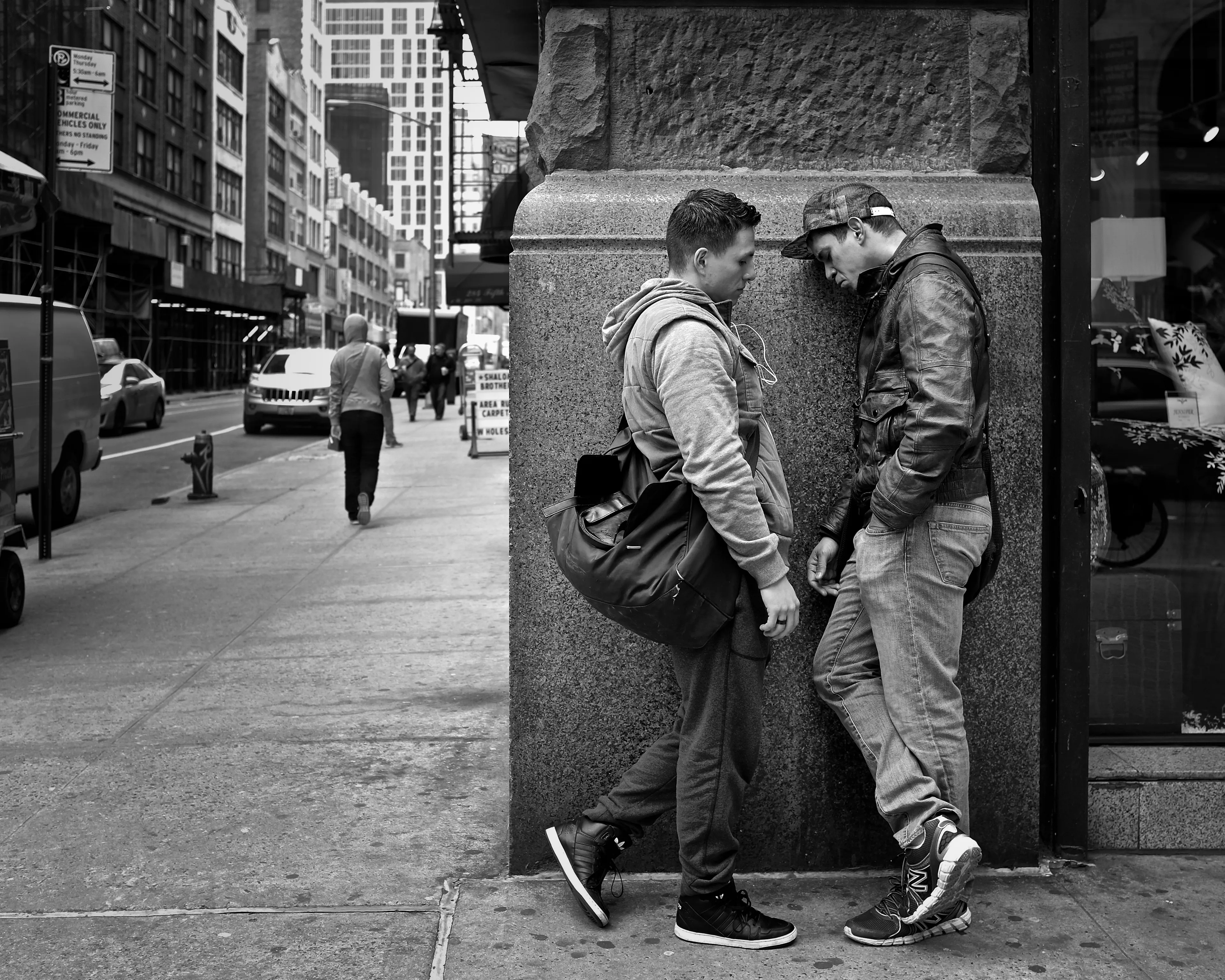 Break:
April 17, 2014

City:
“You ask too many questions!”

An expression I heard all too often when I was a child. My curiosity and eagerness to absorb the world around me seemed to annoy the adults in my life. Perhaps they were right, and I was indeed annoying. But the thing is that curiosity never left me, and still today I’m left with more questions than answers when I look around. 

My camera has become the repository of the questions, riddles, and enigmas of my life. My photographs are an estuary where thoughts meet observations in the quest for answers. The city, the streets, and the people are my richest source of wisdom. Strangers’ stories enter through my lens and jump-start my neural network into overdrive. 

Occasionally, I open the valve and release them back into the world to relieve the pressure they build in my mind.