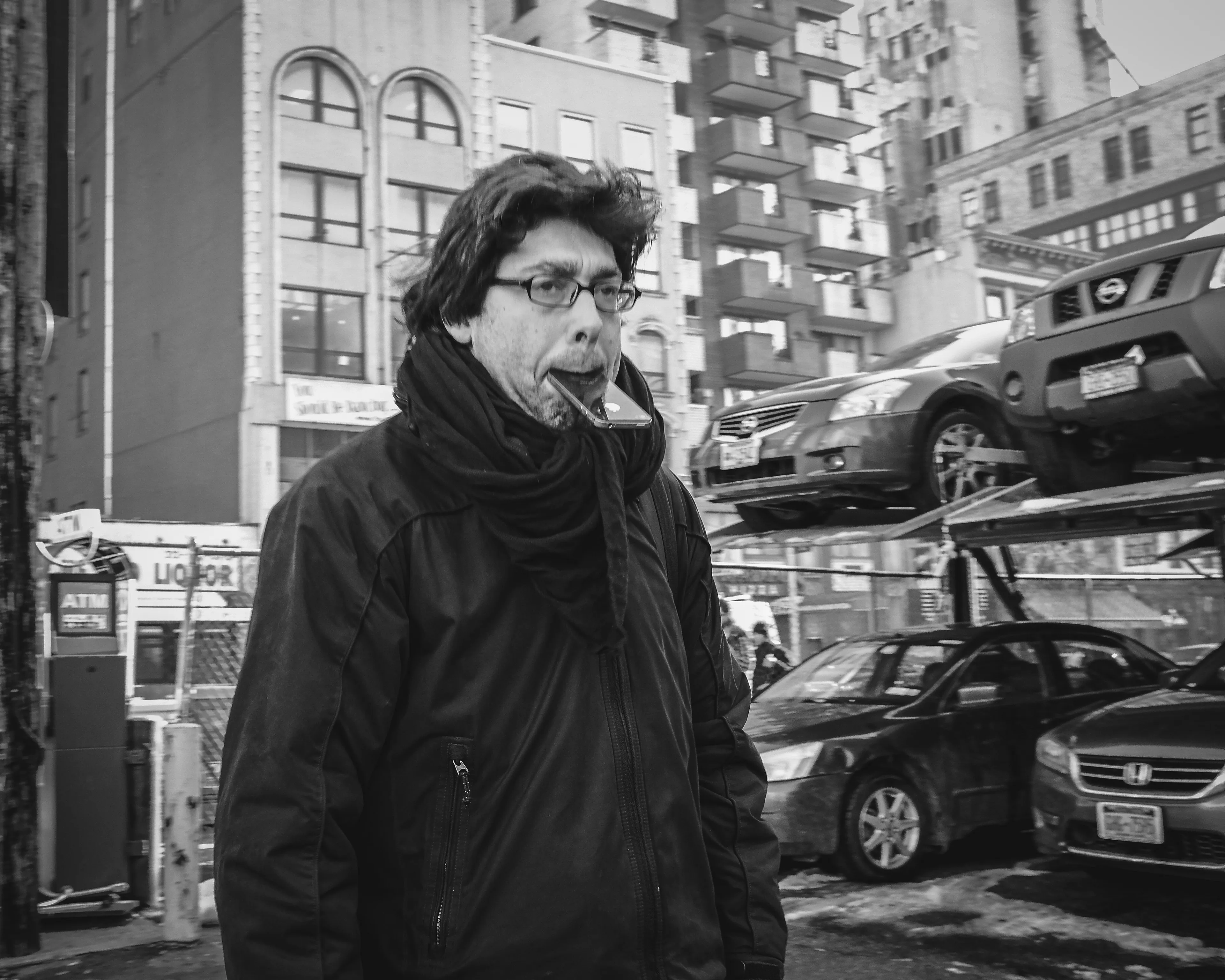 Apple:
December 19, 2013

City:
“You ask too many questions!”

An expression I heard all too often when I was a child. My curiosity and eagerness to absorb the world around me seemed to annoy the adults in my life. Perhaps they were right, and I was indeed annoying. But the thing is that curiosity never left me, and still today I’m left with more questions than answers when I look around. 

My camera has become the repository of the questions, riddles, and enigmas of my life. My photographs are an estuary where thoughts meet observations in the quest for answers. The city, the streets, and the people are my richest source of wisdom. Strangers’ stories enter through my lens and jump-start my neural network into overdrive. 

Occasionally, I open the valve and release them back into the world to relieve the pressure they build in my mind.