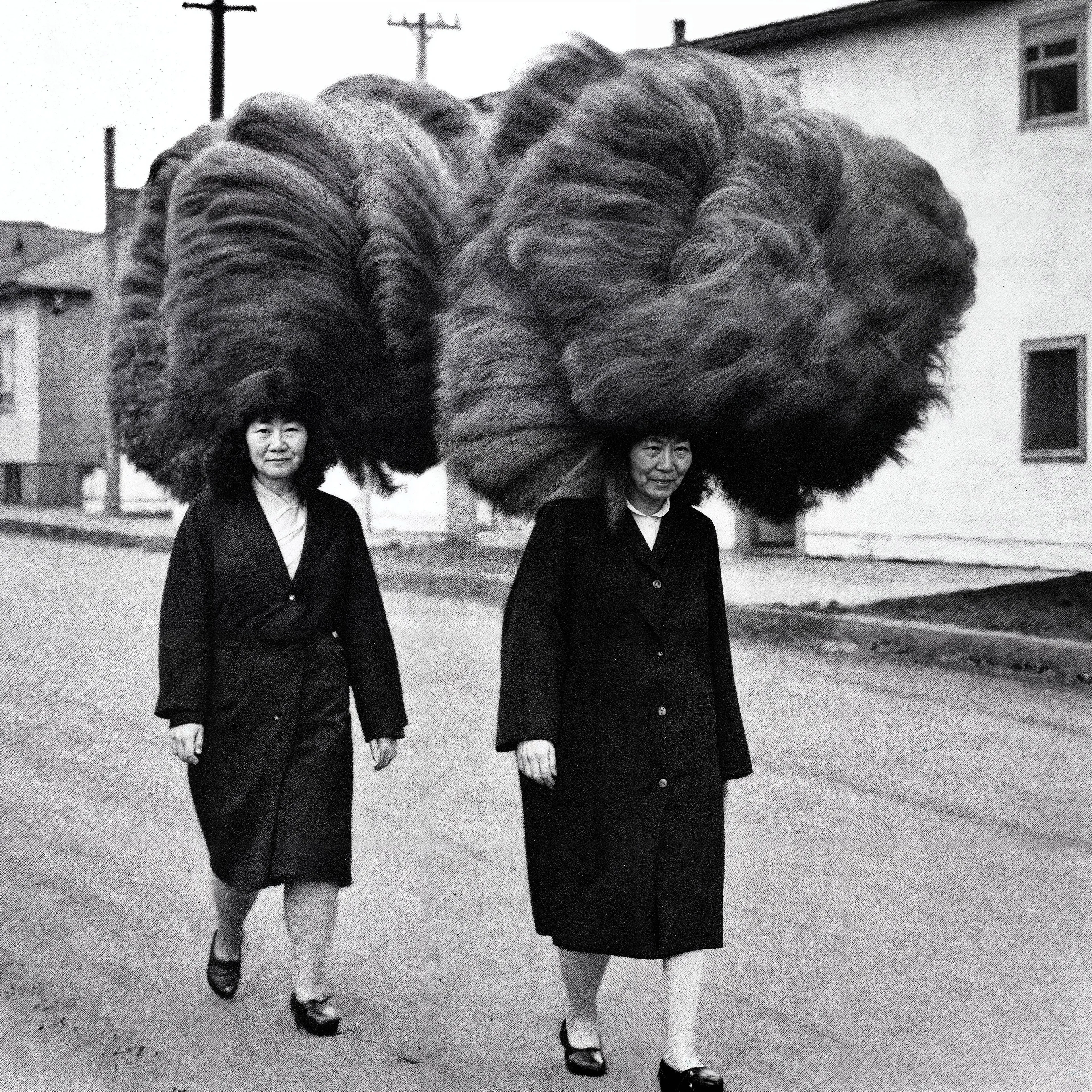 The Auntieque chapter of Auntieverse features portraits of aunties engaged in various activities and settings, captured in black and white vintage visuals. Each image highlights an auntie proudly sporting a large, sculptural hairdo. There seems to be no concern for impracticality or absurdity in these styles. This chapter is an exploration of the impact of hairdos, focusing on their scales and shapes. It pays tribute to the attention and care Asian aunties devote to their perms, whether to cover bald spots or to reflect their significant presence and personalities.
It serves as a commentary on the ultimate self expression of beauty and style.