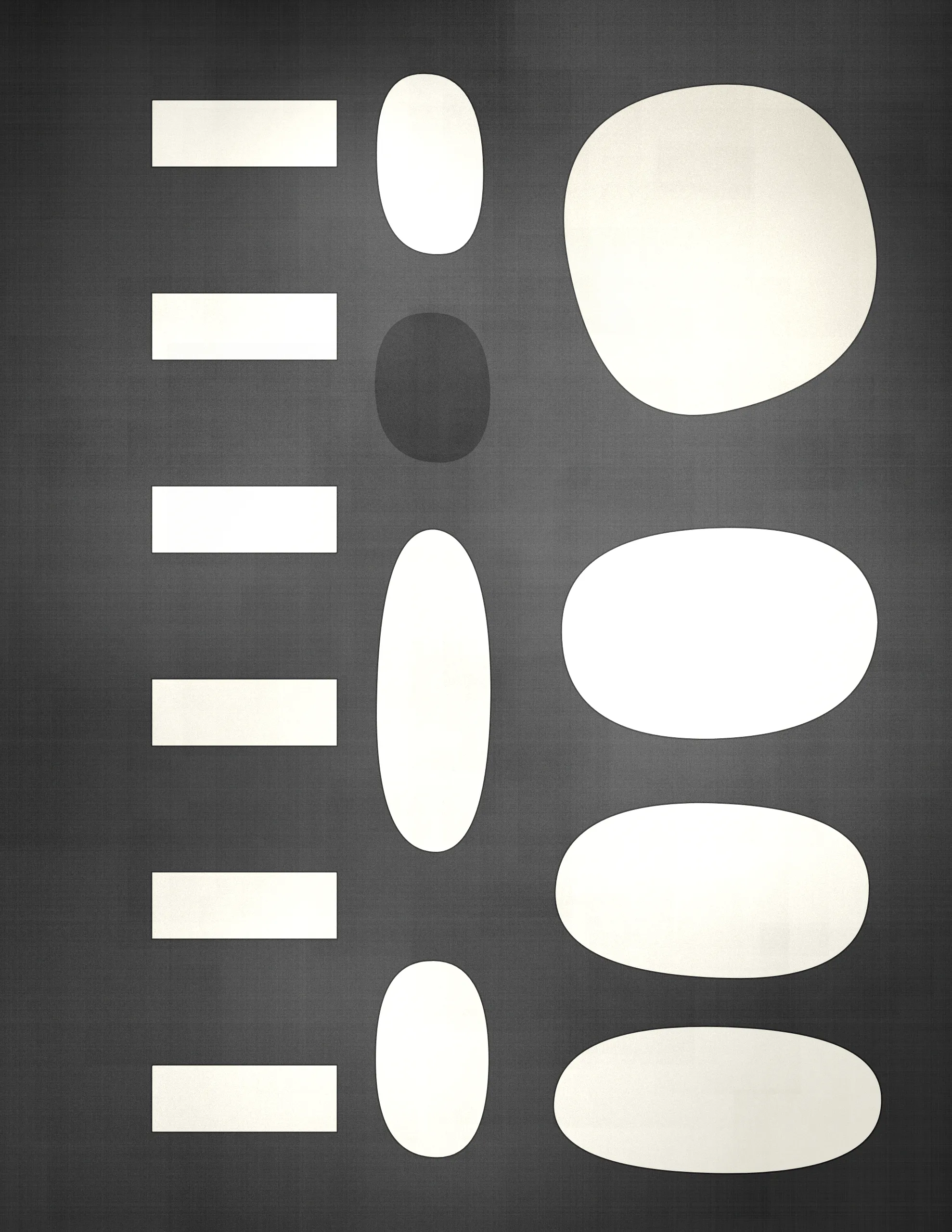 Pebbles is a generative art collection that captures the organic diversity of stones as seen through a modernist lens. Against a backdrop that suggests the texture of woven fabric, each piece in the collection presents a playful scatter of rounded shapes and colors. The collection's signature lies in its structured randomness, with certain artworks featuring a deliberate grid of circles that contrast with the free-form distribution of ellipses above. This juxtaposition of order and chaos mirrors the natural world's balance, evoking the varied forms pebbles take when tumbled by water and time. Pebbles is a homage to the beauty of natural simplicity found in the most basic elements of our environment, reimagined through a digital medium.