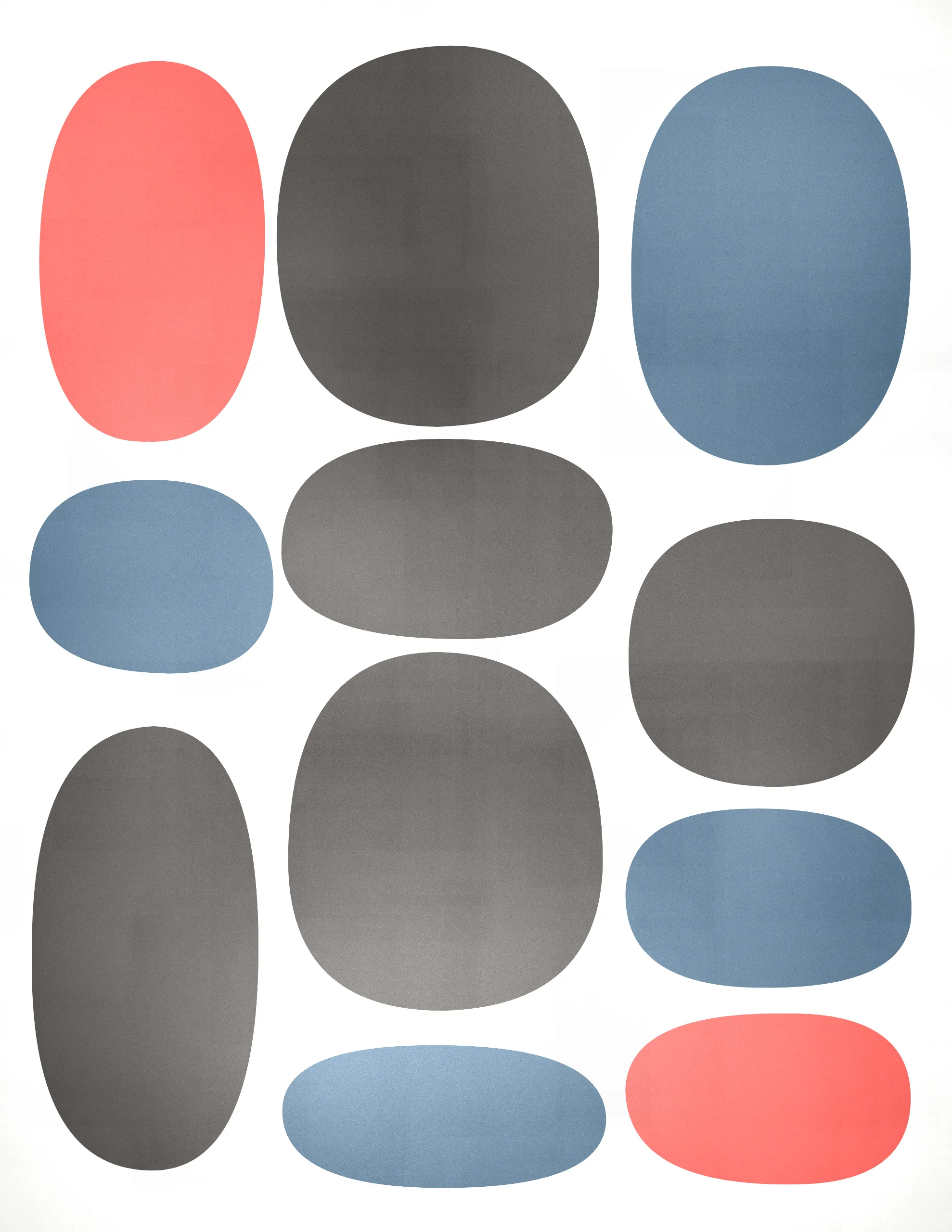 Pebbles is a generative art collection that captures the organic diversity of stones as seen through a modernist lens. Against a backdrop that suggests the texture of woven fabric, each piece in the collection presents a playful scatter of rounded shapes and colors. The collection's signature lies in its structured randomness, with certain artworks featuring a deliberate grid of circles that contrast with the free-form distribution of ellipses above. This juxtaposition of order and chaos mirrors the natural world's balance, evoking the varied forms pebbles take when tumbled by water and time. Pebbles is a homage to the beauty of natural simplicity found in the most basic elements of our environment, reimagined through a digital medium.