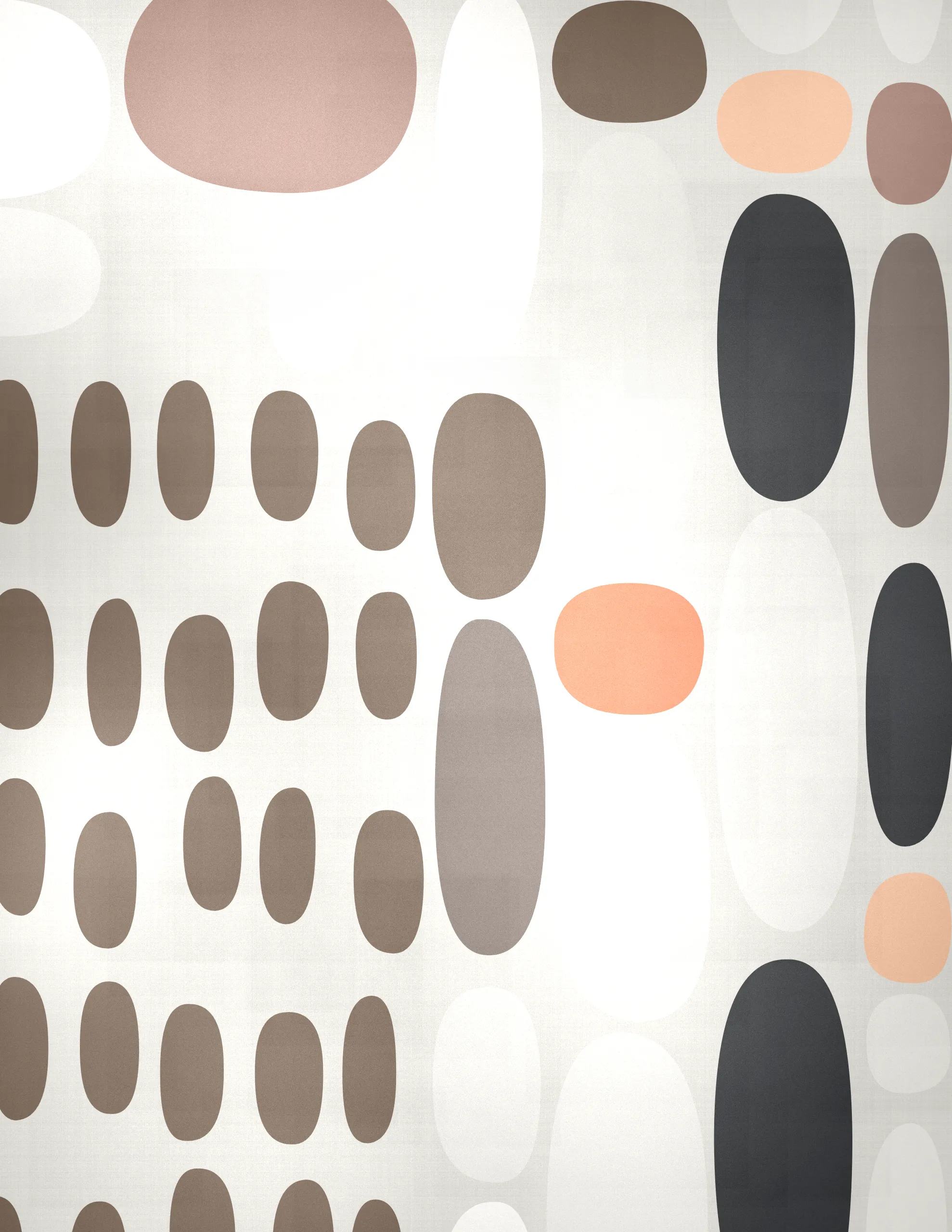 Pebbles is a generative art collection that captures the organic diversity of stones as seen through a modernist lens. Against a backdrop that suggests the texture of woven fabric, each piece in the collection presents a playful scatter of rounded shapes and colors. The collection's signature lies in its structured randomness, with certain artworks featuring a deliberate grid of circles that contrast with the free-form distribution of ellipses above. This juxtaposition of order and chaos mirrors the natural world's balance, evoking the varied forms pebbles take when tumbled by water and time. Pebbles is a homage to the beauty of natural simplicity found in the most basic elements of our environment, reimagined through a digital medium.