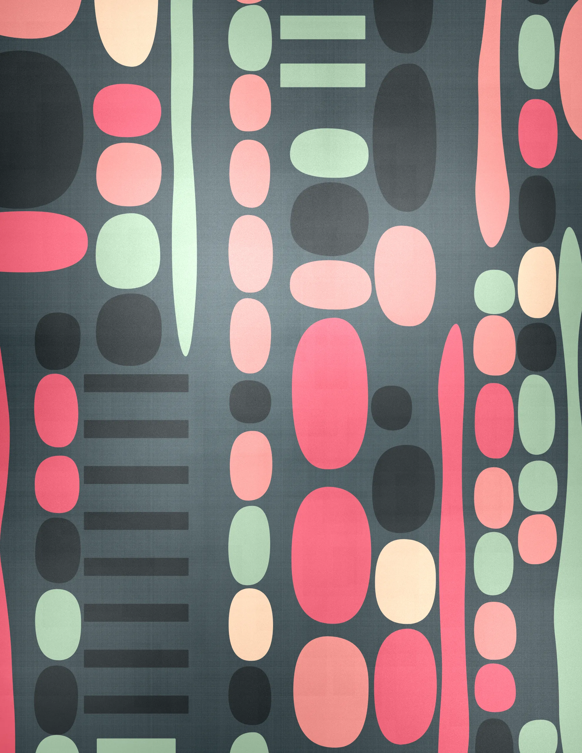 Pebbles is a generative art collection that captures the organic diversity of stones as seen through a modernist lens. Against a backdrop that suggests the texture of woven fabric, each piece in the collection presents a playful scatter of rounded shapes and colors. The collection's signature lies in its structured randomness, with certain artworks featuring a deliberate grid of circles that contrast with the free-form distribution of ellipses above. This juxtaposition of order and chaos mirrors the natural world's balance, evoking the varied forms pebbles take when tumbled by water and time. Pebbles is a homage to the beauty of natural simplicity found in the most basic elements of our environment, reimagined through a digital medium.