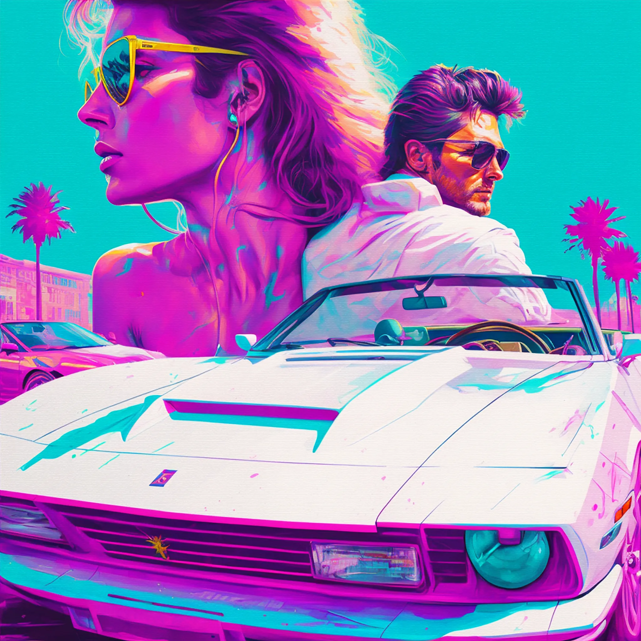 Florida is my homage to the 80s, palm trees, pastel colours, luxury, desire, summer, hot bodies, car chases, the sea, adrenaline rush… welcome to Florida, a trip to nostalgia!