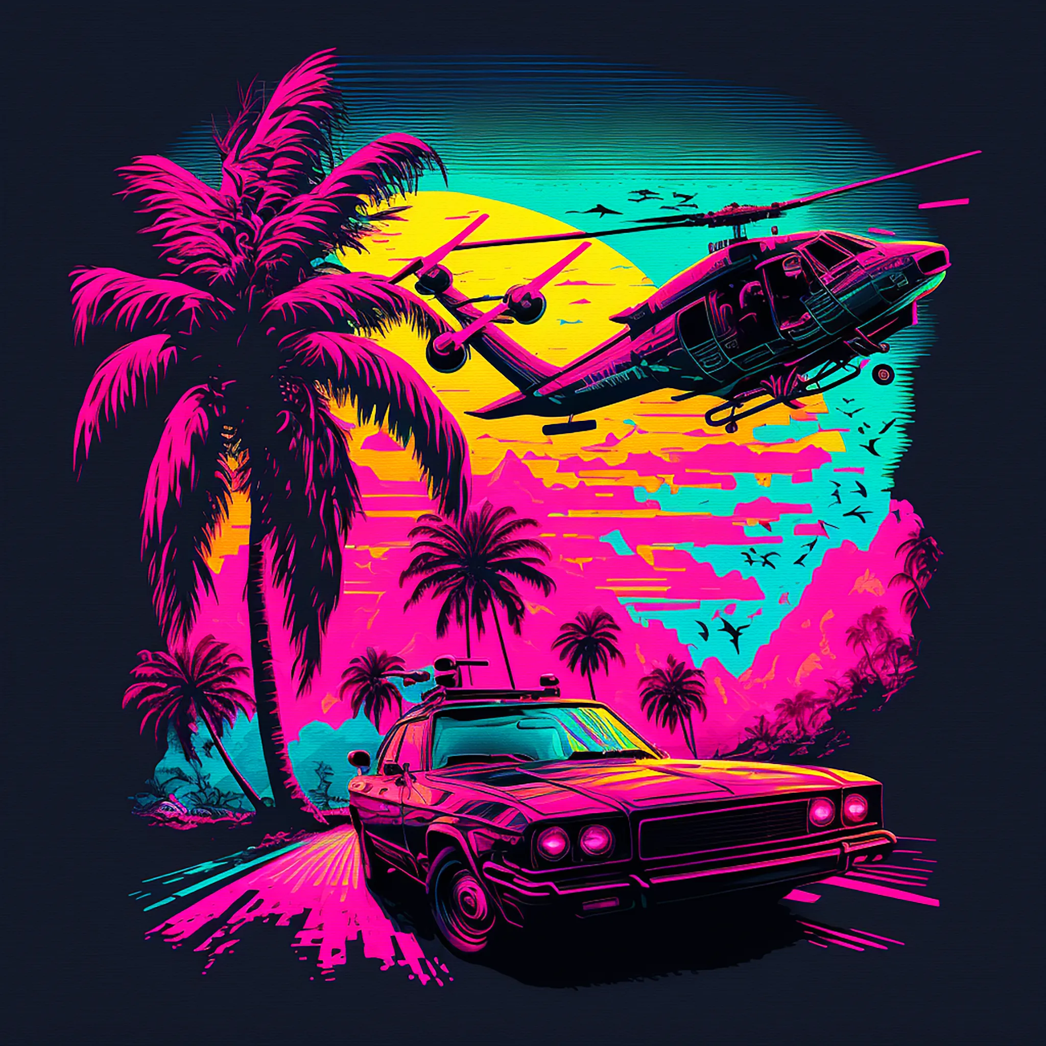 Florida is my homage to the 80s, palm trees, pastel colours, luxury, desire, summer, hot bodies, car chases, the sea, adrenaline rush… welcome to Florida, a trip to nostalgia!