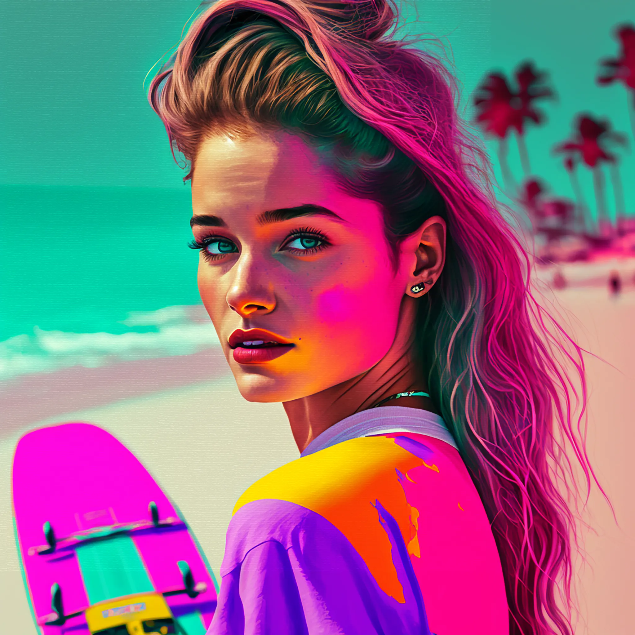 Florida is my homage to the 80s, palm trees, pastel colours, luxury, desire, summer, hot bodies, car chases, the sea, adrenaline rush… welcome to Florida, a trip to nostalgia!