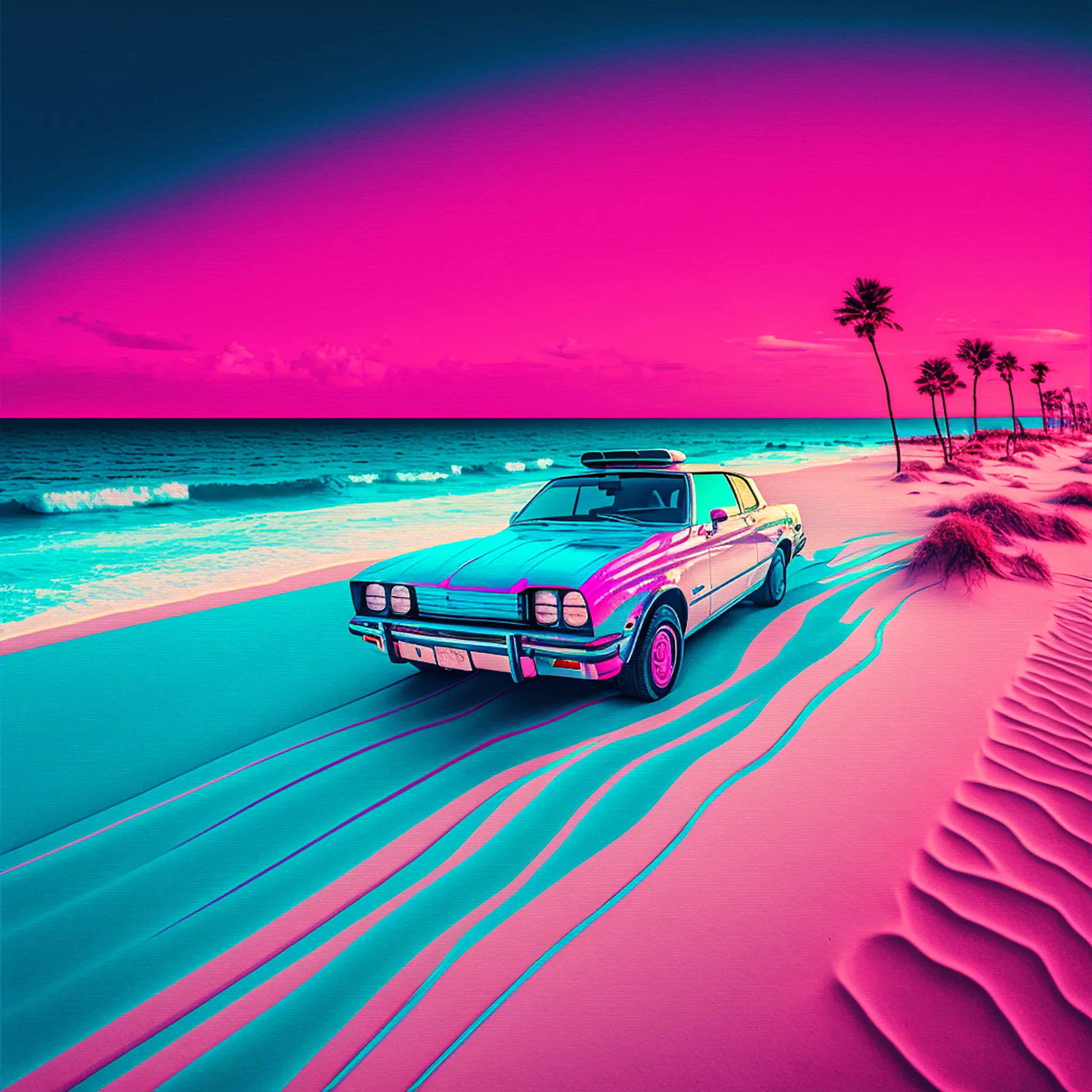 Florida is my homage to the 80s, palm trees, pastel colours, luxury, desire, summer, hot bodies, car chases, the sea, adrenaline rush… welcome to Florida, a trip to nostalgia!