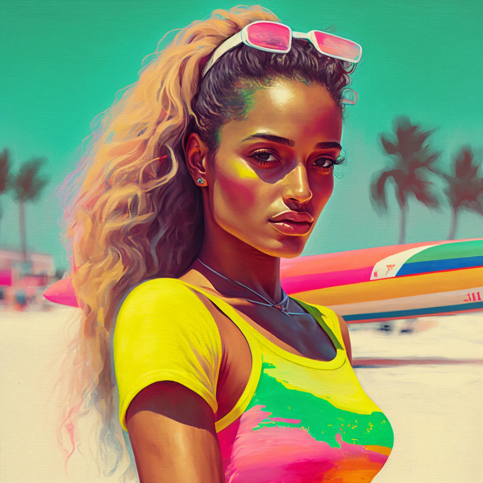 Florida is my homage to the 80s, palm trees, pastel colours, luxury, desire, summer, hot bodies, car chases, the sea, adrenaline rush… welcome to Florida, a trip to nostalgia!