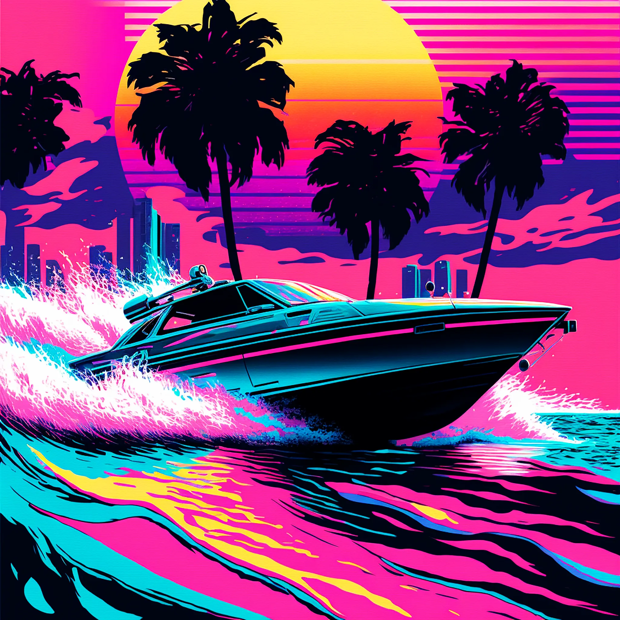 Florida is my homage to the 80s, palm trees, pastel colours, luxury, desire, summer, hot bodies, car chases, the sea, adrenaline rush… welcome to Florida, a trip to nostalgia!