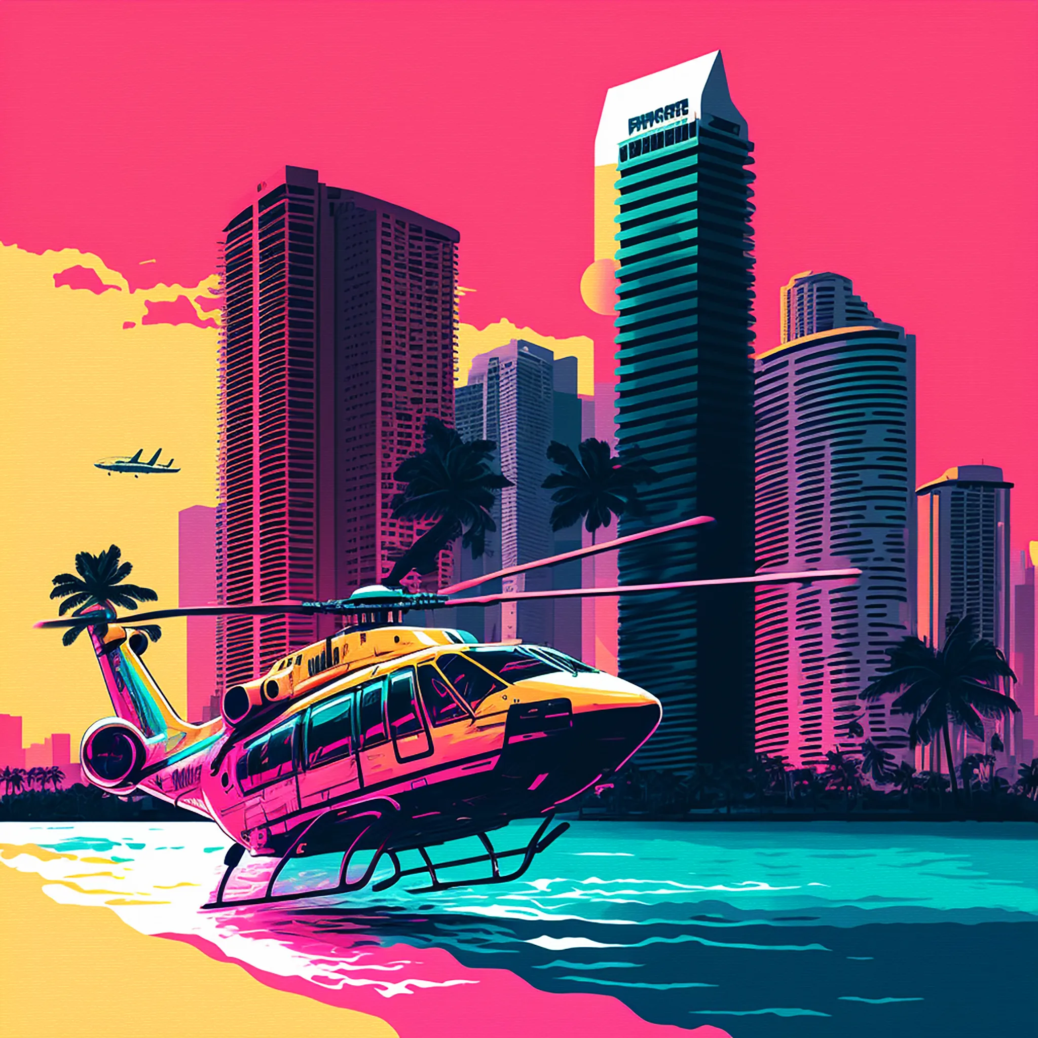 Florida is my homage to the 80s, palm trees, pastel colours, luxury, desire, summer, hot bodies, car chases, the sea, adrenaline rush… welcome to Florida, a trip to nostalgia!