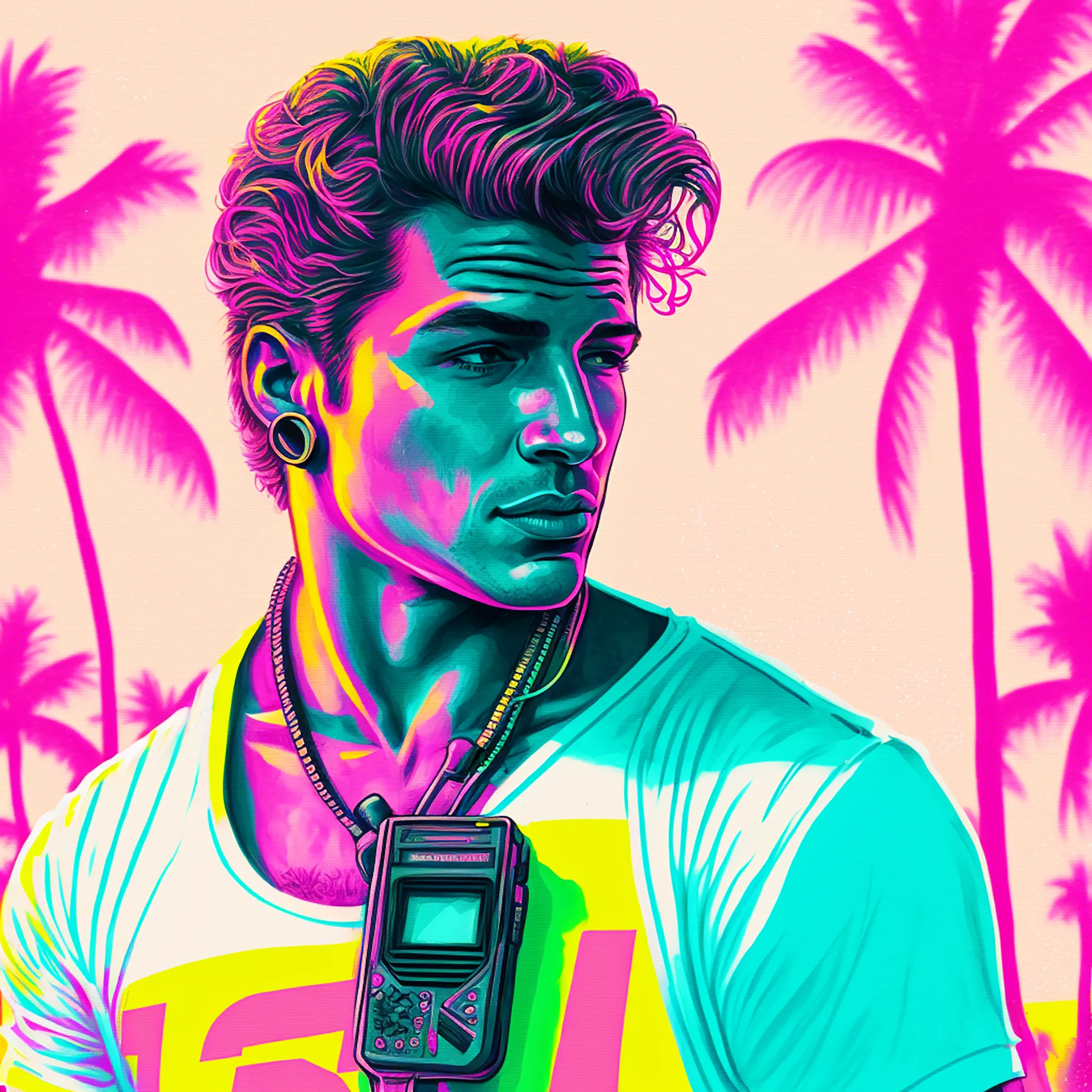 Florida is my homage to the 80s, palm trees, pastel colours, luxury, desire, summer, hot bodies, car chases, the sea, adrenaline rush… welcome to Florida, a trip to nostalgia!