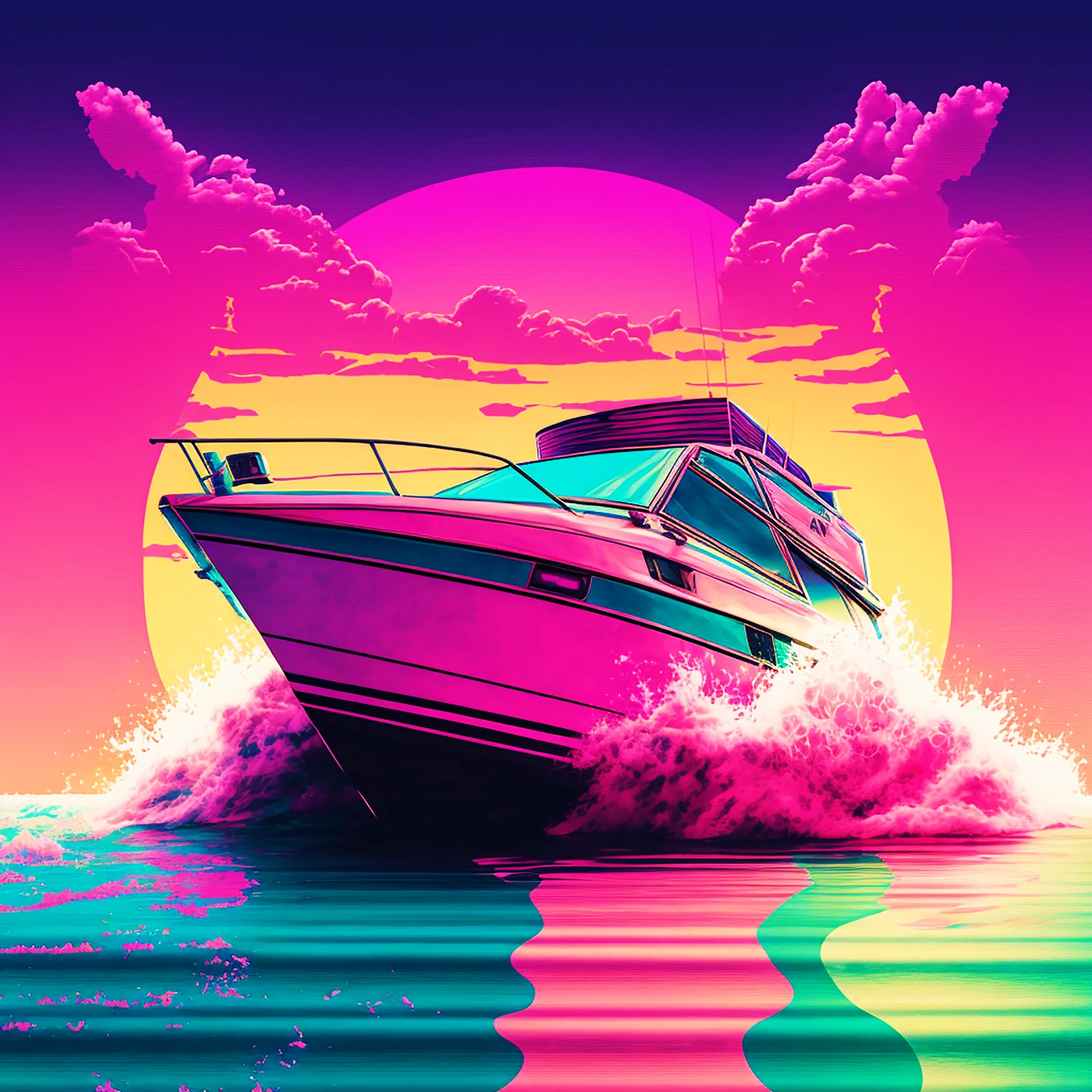 Florida is my homage to the 80s, palm trees, pastel colours, luxury, desire, summer, hot bodies, car chases, the sea, adrenaline rush… welcome to Florida, a trip to nostalgia!