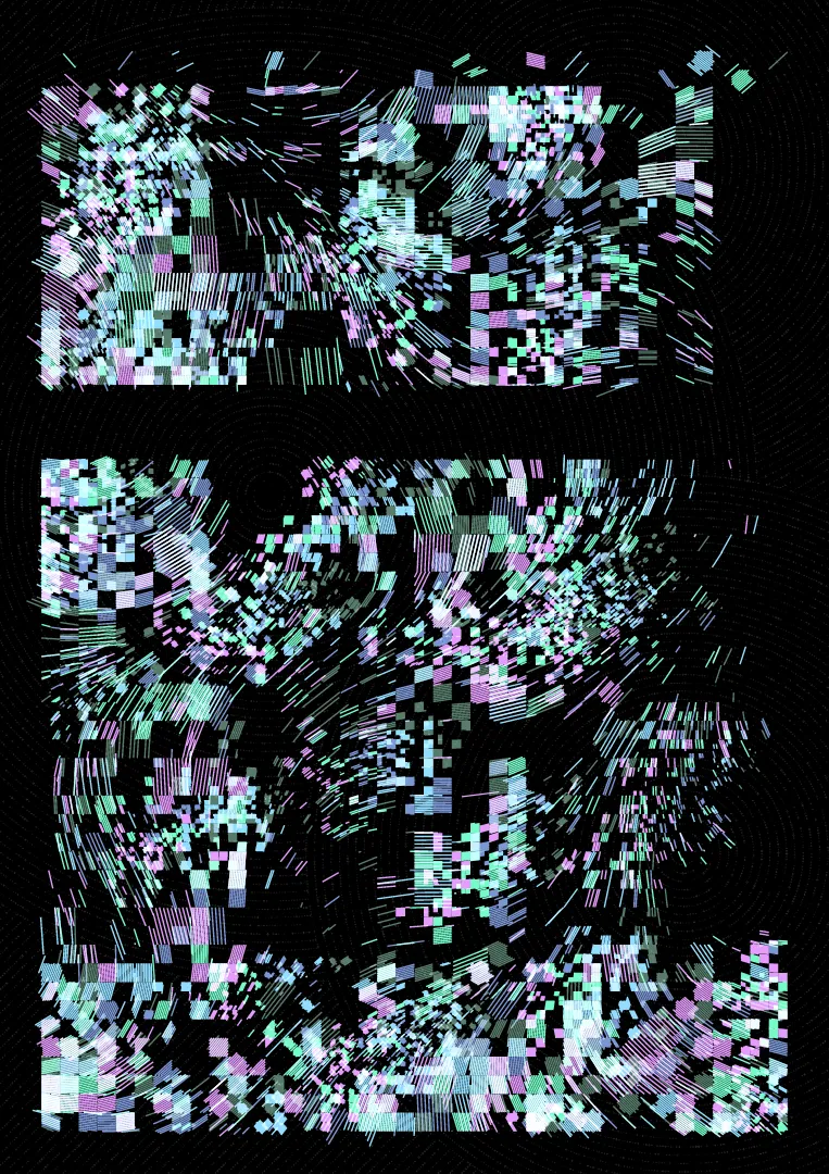 This collection is my own take on Flow-Fields, having not used them before but always admired them. I wanted to taken them in the direction of glitch combined with the lines I'm used to using on the pen plotter.