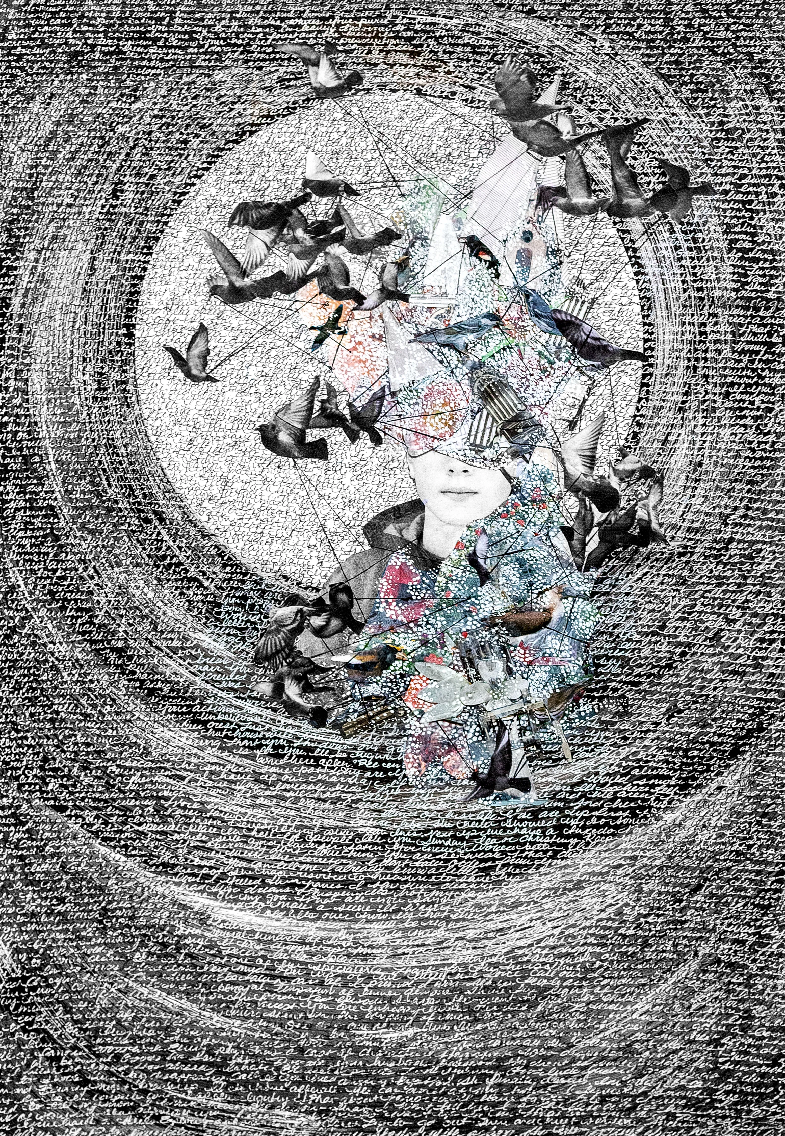 Miscommunicated Secrets with obsessive tendencies—the need to make new things based on un-photographable feelings. Sometimes words are not enough, and often, an exclamation mark does not possess the weight or dimension to come close to the sharp sense it represents. These pieces are daydreams combined with real-life experiences assembled to depict emotions that cannot be expressed in sentence form alone.

Artist: Mercedes Jelinek
Date: 2020
Image Dimensions: 22x30"