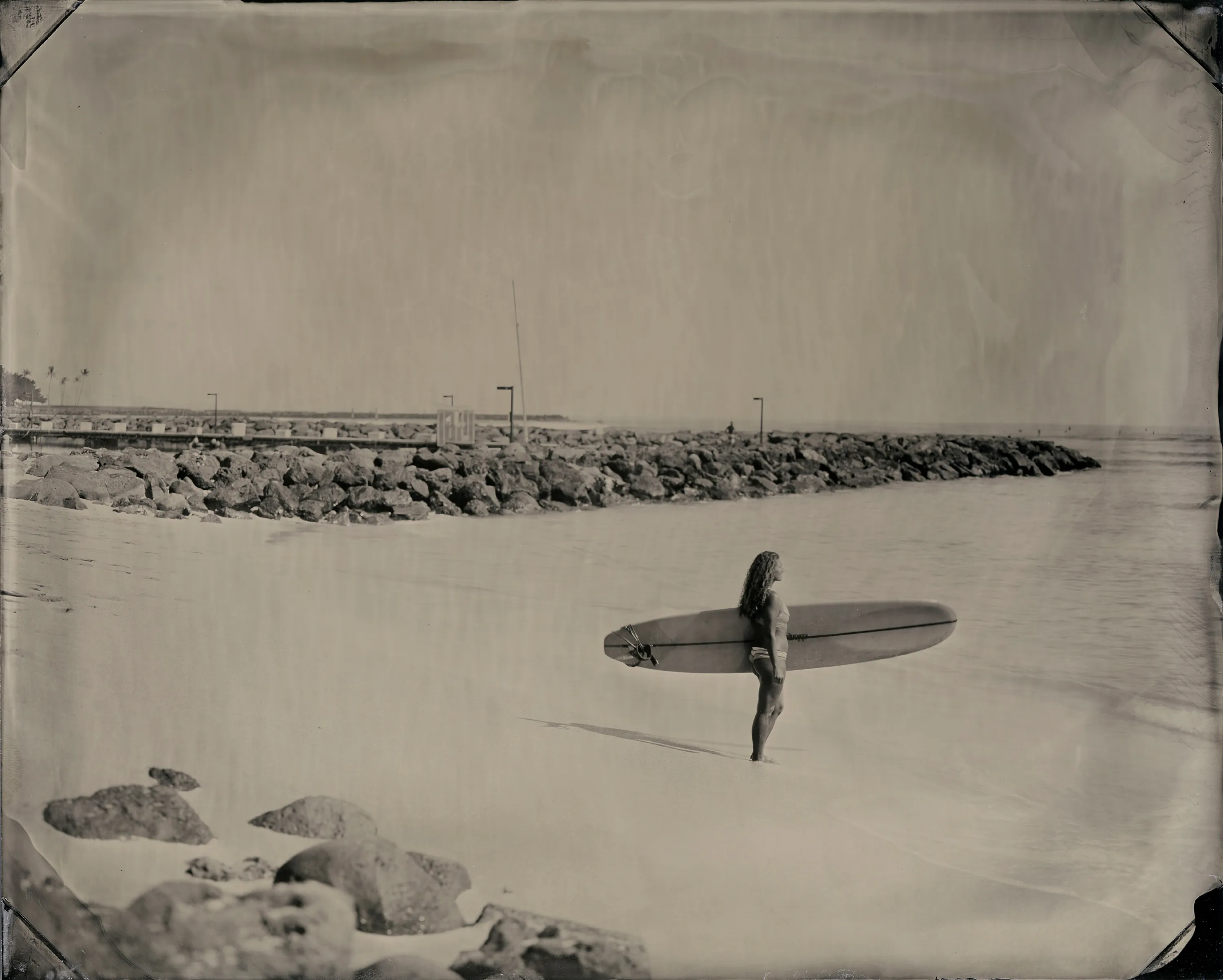 Her Wave reflects Joni Sternbach's travel to worldwide surf spots over the past fourteen years. Facing weather and tide, Sternbach and her subject intersect at the periphery of two powerful elements: land and sea. Sternbach allows the format's rawness and immediacy to shape each composition's distinctive appearance, echoing important traditions of nineteenth-century anthropological photography.


