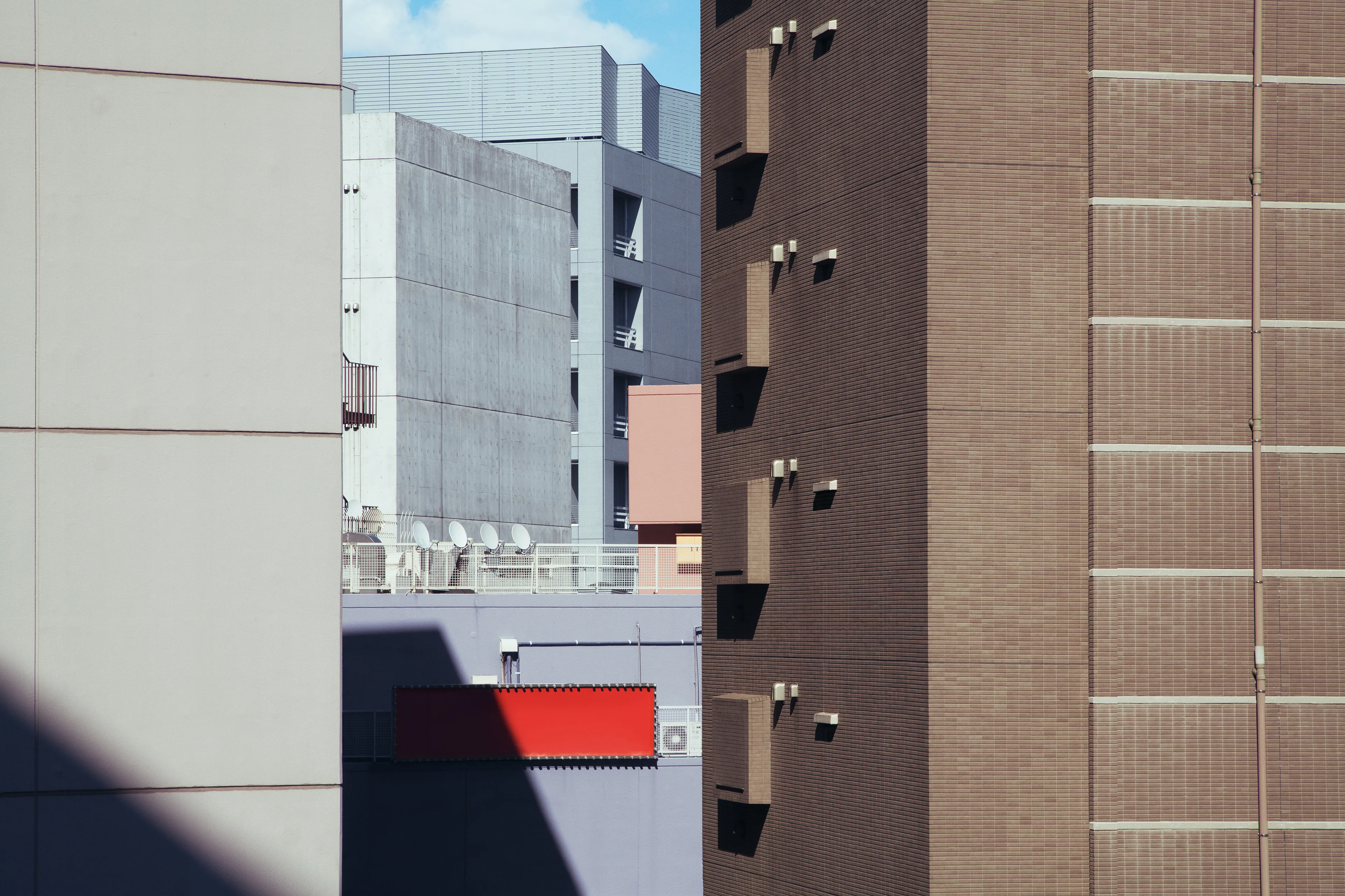 Tokyo Nude confronts the ever-changing outlines of the metropolis. As we discard the garments of civilization, is this dystopia or utopia?

Tokyo exists in a state of continuous renewal. The crowded buildings almost feel like forms deeply rooted forms, cemented into the city's fabric. Living in Tokyo, I exist symbiotically with these rigid forms. Conversely, the sense of community between people seems to be shifting into places unseen in public; mainly the Internet. Virtual connections have become more important than physical relationships with neighbors, thus shifting the historic ideals of "real life."

The outlines of Tokyo have become blurred. These works deal with my wonder for what this metropolis will look like when we no longer desire material functions. There are no entrances, no exits; a world filled with rectangular structures working their way into the horizon. All activity happens within the structures, and traces of consumption disappear from public view; a discarding of civilization's ideals, the garments and decorations.