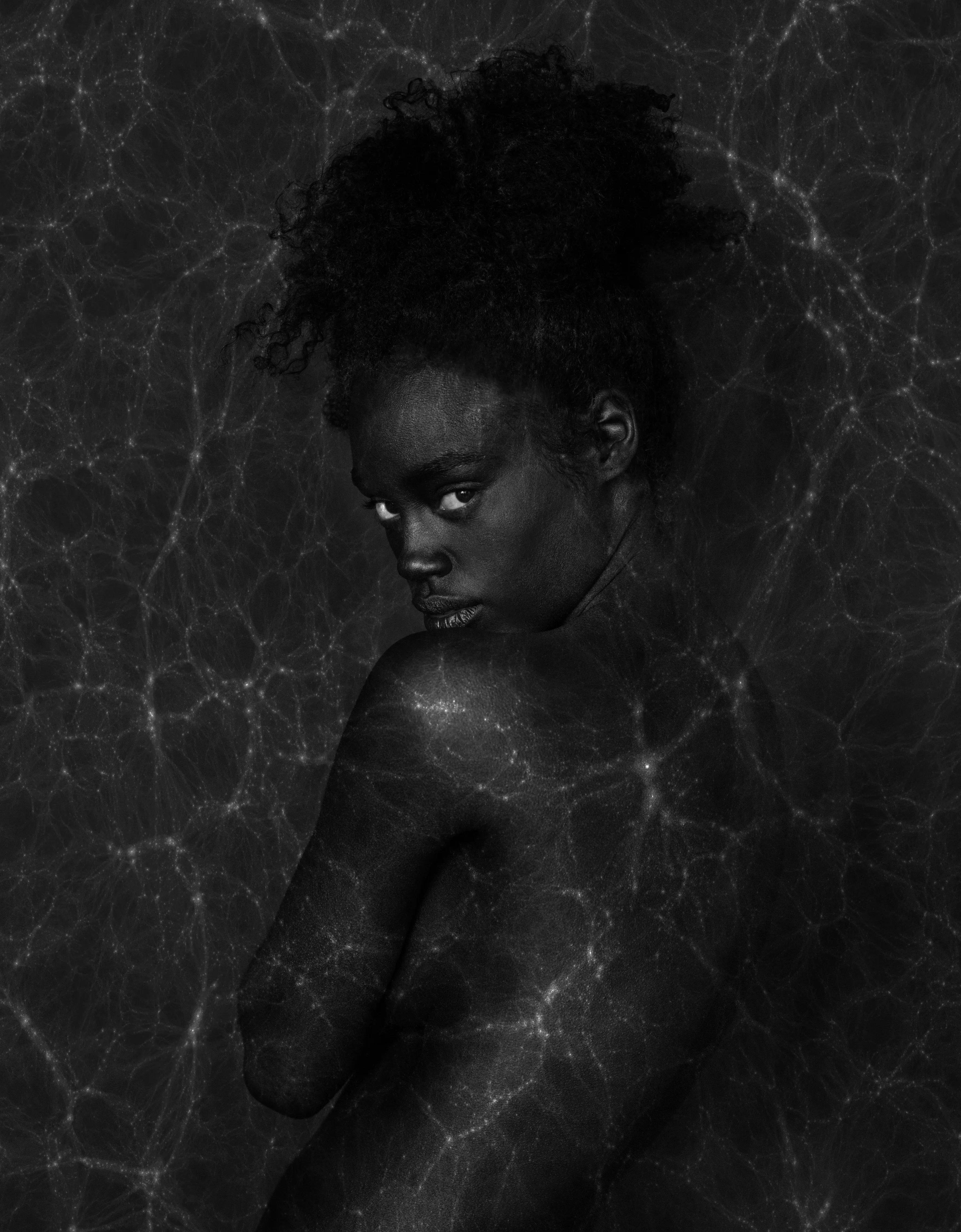 For centuries, the art world was seen through the eyes of a small few who, under a patriarchal society, chose the aesthetic and the narrative—and whose main depiction of the sacred female body was as an objectified and sexualized woman. 

Delphine Diallo aims to change this dynamic. Her intention is for every woman she photographs to feel the image she makes of them is a personal gift. “I am not taking pictures, I am giving pictures,” as Diallo puts it. By engaging in intimate conversations with her subjects, Delphine removes the sense of vulnerability that often comes with being photographed. Working with body painters and jewelry and mask makers, Diallo also uses traditional mythology and spiritual symbols to empower her subjects. Her portraiture is all about connection and exchange. She believes women are deep beings and connects with them on an emotional level. The French-Senegalese photographer spends more time speaking with her subjects than photographing them. 

Diallo’s photographs are never discriminating, yet deeply communicative, and portray women beyond judgment, soaking up their limitless beauty. Diallo's works are meant to encourage every woman to write a personal narrative, to take a stand, to have a firm voice. No preparatory models, sketches, or plans lay behind her photographs, which depict only outstanding feminine painted bodies. It is all a part of the vision flowing out of the artist's mind, grounded in her right brain hemisphere, predominant in her energetic and vibrant personality. 

Drawing elements from eastern mythology and philosophy, whilst always ennobling and empowering women, her practice is reminiscent of Oriental 19th-century painting. Looking at Krishnamurti, Frantz Fanon, Joseph Campbell, Bruce Lee, Aimé Césaire, and A.D. Wilson as deep inspirational sources, her photographs raise awareness, appealing to all women to awaken their senses. Diallo immerses herself in the realm of the feminine universe and her eloquent portraiture technique unveils and stirs unexplored emotion and insight meant to reach beyond appearances. 

“We are in constant search for wonder and growth. I see art as a vessel to express consciousness and as an access to diffuse wisdom, enlightenment, fear, beauty, ugliness, mystery, faith, strength, fearlessness, and universal matter”.

Artist: Delphine Diallo
Date: 2021