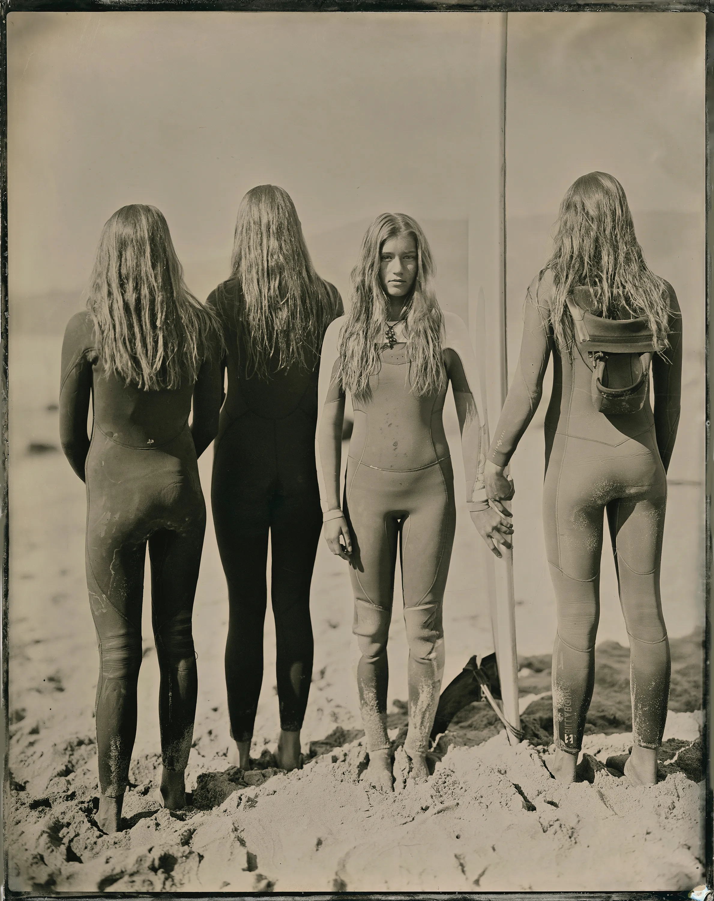 Her Wave reflects Joni Sternbach's travel to worldwide surf spots over the past fourteen years. Facing weather and tide, Sternbach and her subject intersect at the periphery of two powerful elements: land and sea. Sternbach allows the format's rawness and immediacy to shape each composition's distinctive appearance, echoing important traditions of nineteenth-century anthropological photography.

