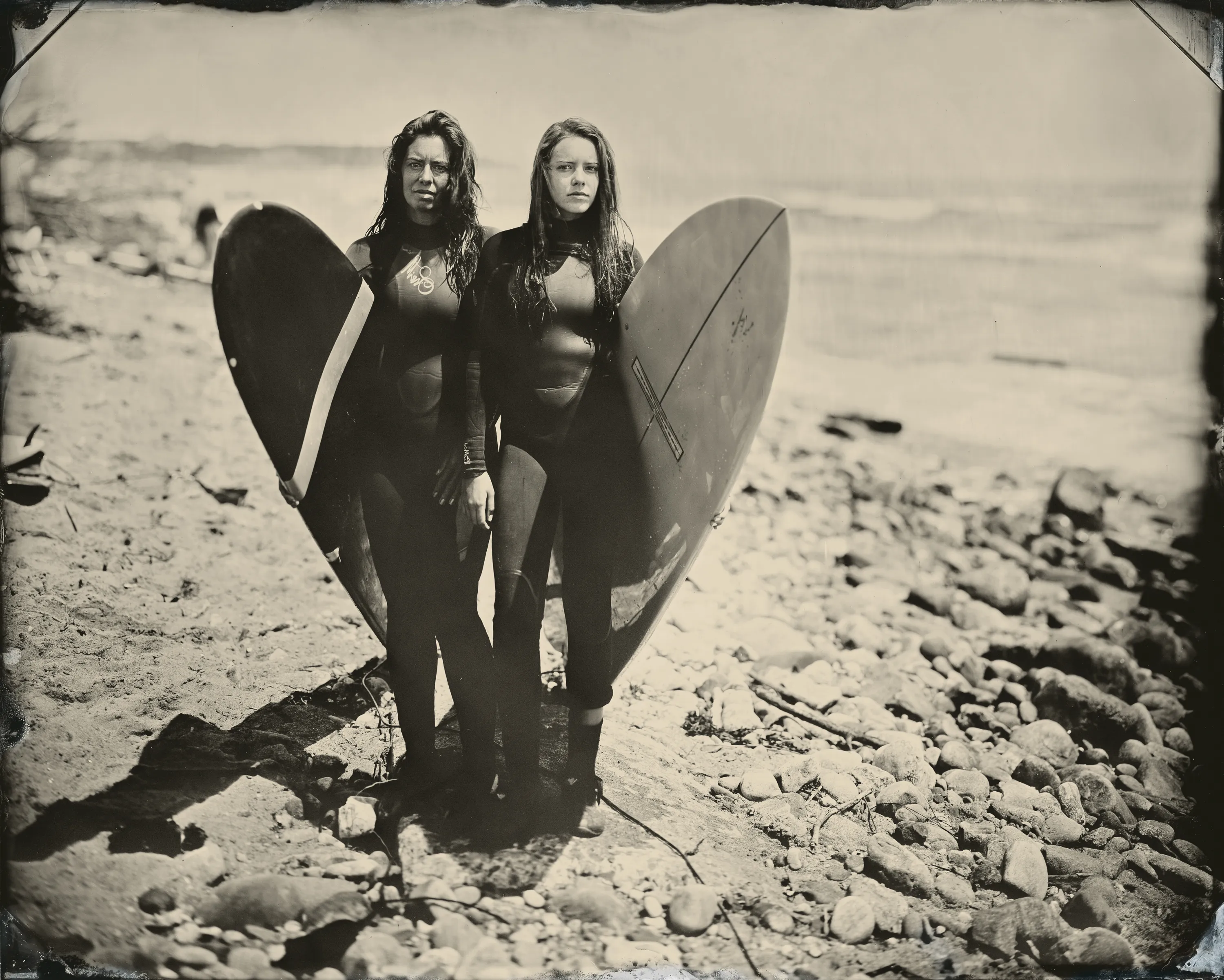 Her Wave reflects Joni Sternbach's travel to worldwide surf spots over the past fourteen years. Facing weather and tide, Sternbach and her subject intersect at the periphery of two powerful elements: land and sea. Sternbach allows the format's rawness and immediacy to shape each composition's distinctive appearance, echoing important traditions of nineteenth-century anthropological photography.

