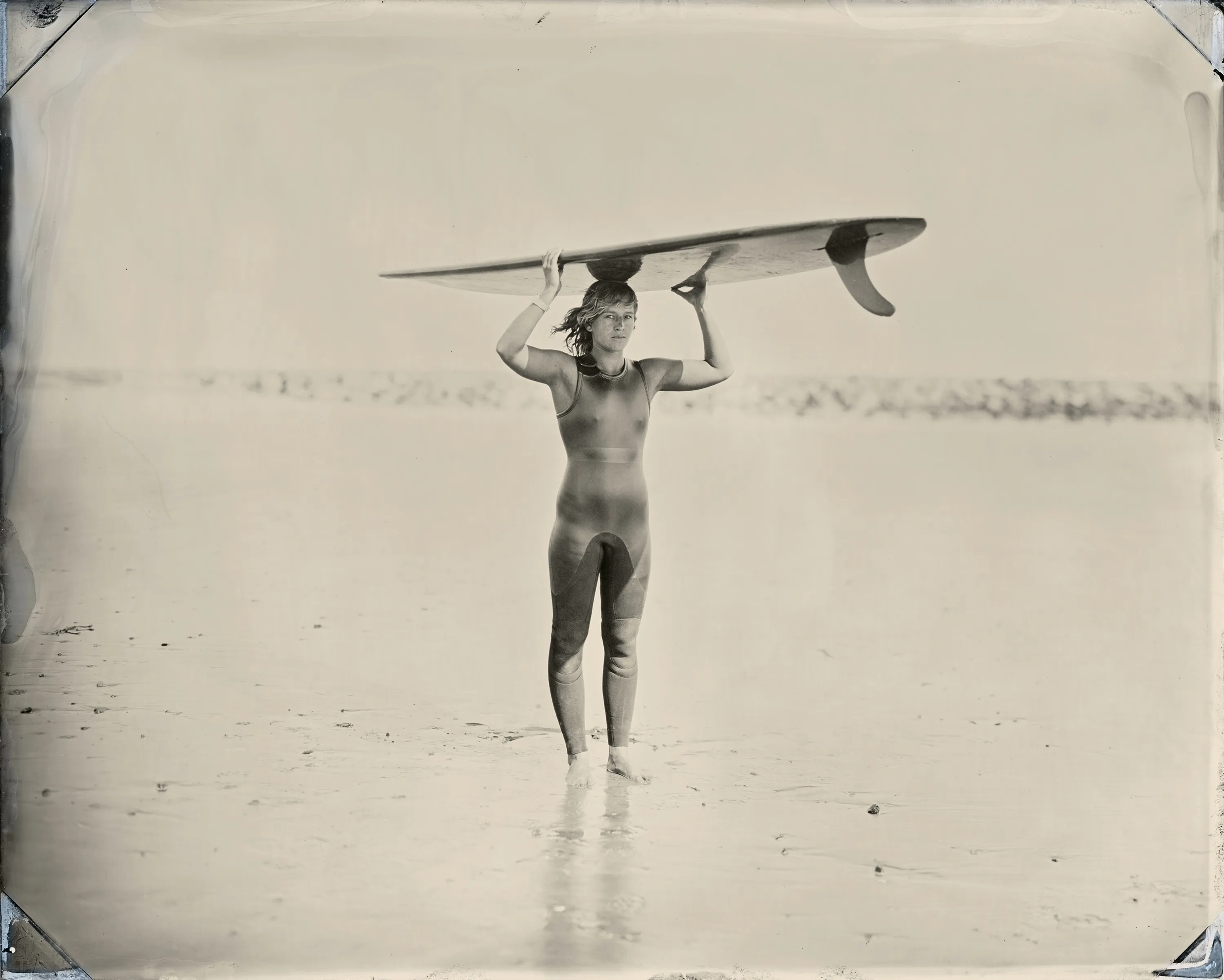 Her Wave reflects Joni Sternbach's travel to worldwide surf spots over the past fourteen years. Facing weather and tide, Sternbach and her subject intersect at the periphery of two powerful elements: land and sea. Sternbach allows the format's rawness and immediacy to shape each composition's distinctive appearance, echoing important traditions of nineteenth-century anthropological photography.

