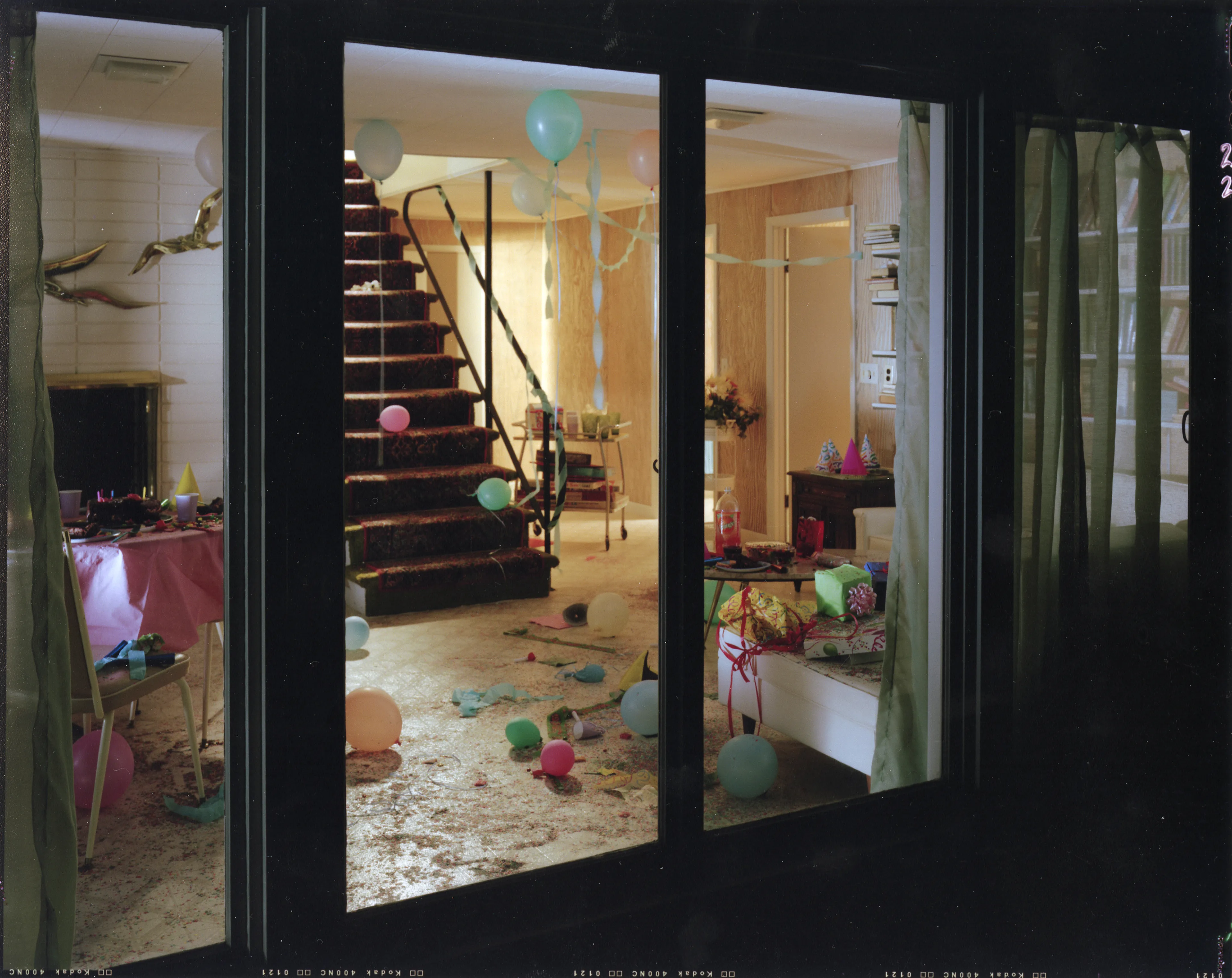 Crewdson’s 2002 project, Dream House peers into the unseen psychological dramas of domestic American life. Focused largely on elaborately staged scenes of home interiors, the twelve images from this portfolio represent frozen moments filled with clues and gestures that suggest underlying narrative sequences that bend ideas of family life into surrealist fantasy. In Dream House, Crewdson nods to the significant influence of cinema over his work by employing actors such as Philip Seymour Hoffman, Tilda Swinton, and Gwyneth Paltrow to stand in as subjects to perform Crewdson’s melodramas in still form. In doing so, Crewdson emphasizes the power of still narrative in relationship to stories told through time, and argues that photographic storytelling can exist as equal in stature to box office films.

Edition: 1 of 1