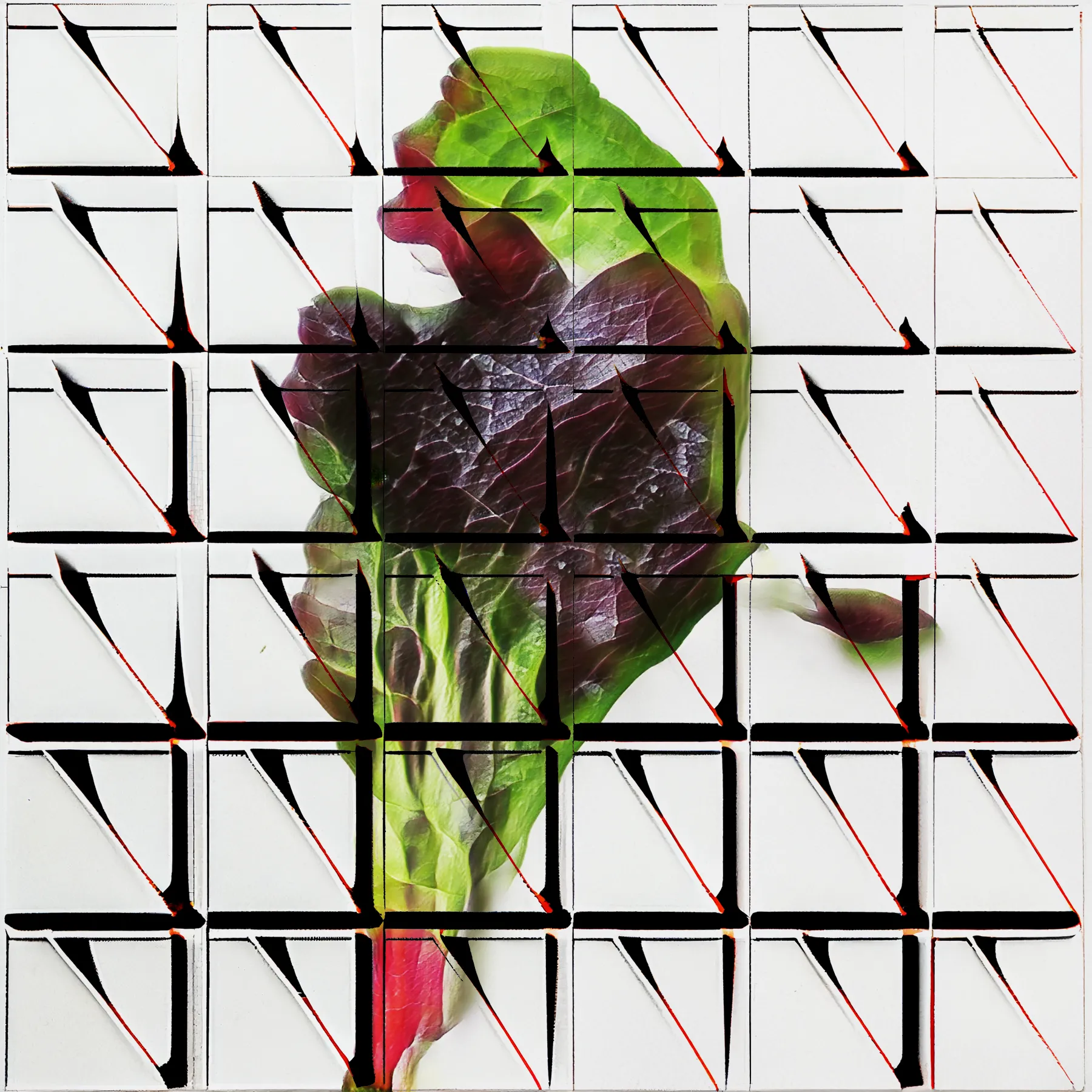 Welcome to NeuralBricolage's veGAN Grande Finale, a hundred and one new unique latenttuce cultivars, this time grown on generative geometric grids to provide a framework for their growth. The latenttuce project has started more than 4 years ago with the main goal to present humble and familiar vegetables afresh as unfamiliar and stunning. But oftentimes while pretty, salad leaves can’t stand on their own aesthetically - to show off their quiet organic beauty I contrasted it with the geometry of a grid adding it also as a metaphor for synergetic growth. As always, these cultivars are sourced from the NeuralBricolage terroir, ensuring their unique origin and quality. Enjoy the last harvest season!