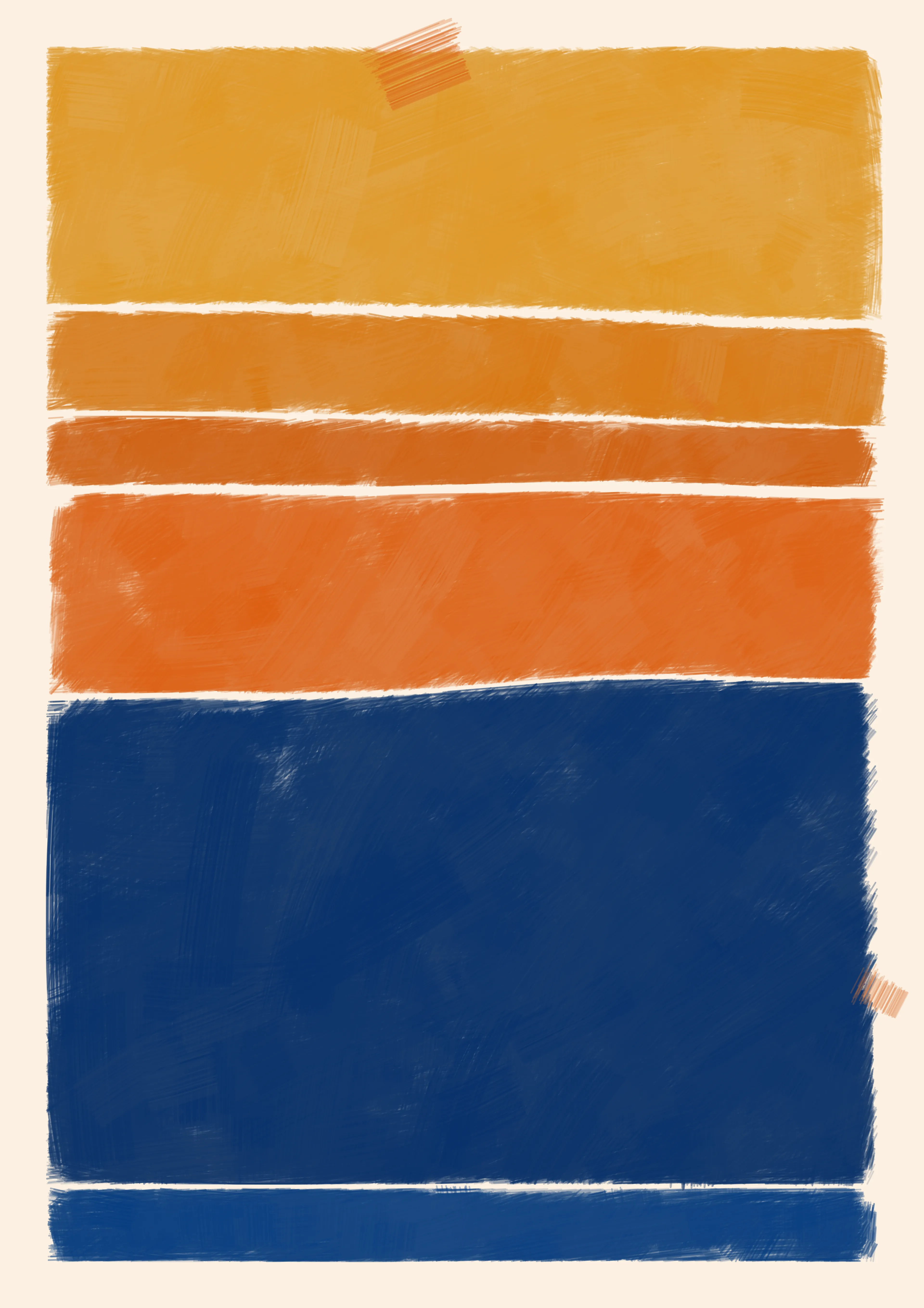 Growth is often found at the furthest ends of the emotional scale. Here, with 75 curated outputs, the Computer attempts to translate an array of emotional states using a flow of colour.

These slices of emotion play out on the canvas like musical notes. Sometimes they appear free flowing and long lasting, while at other times fractured and interrupted. Viewers are invited to relate these scales of colour with moments from their own experiences.

This system pays homage to the Atmospheric Effects series by Alma Thomas.