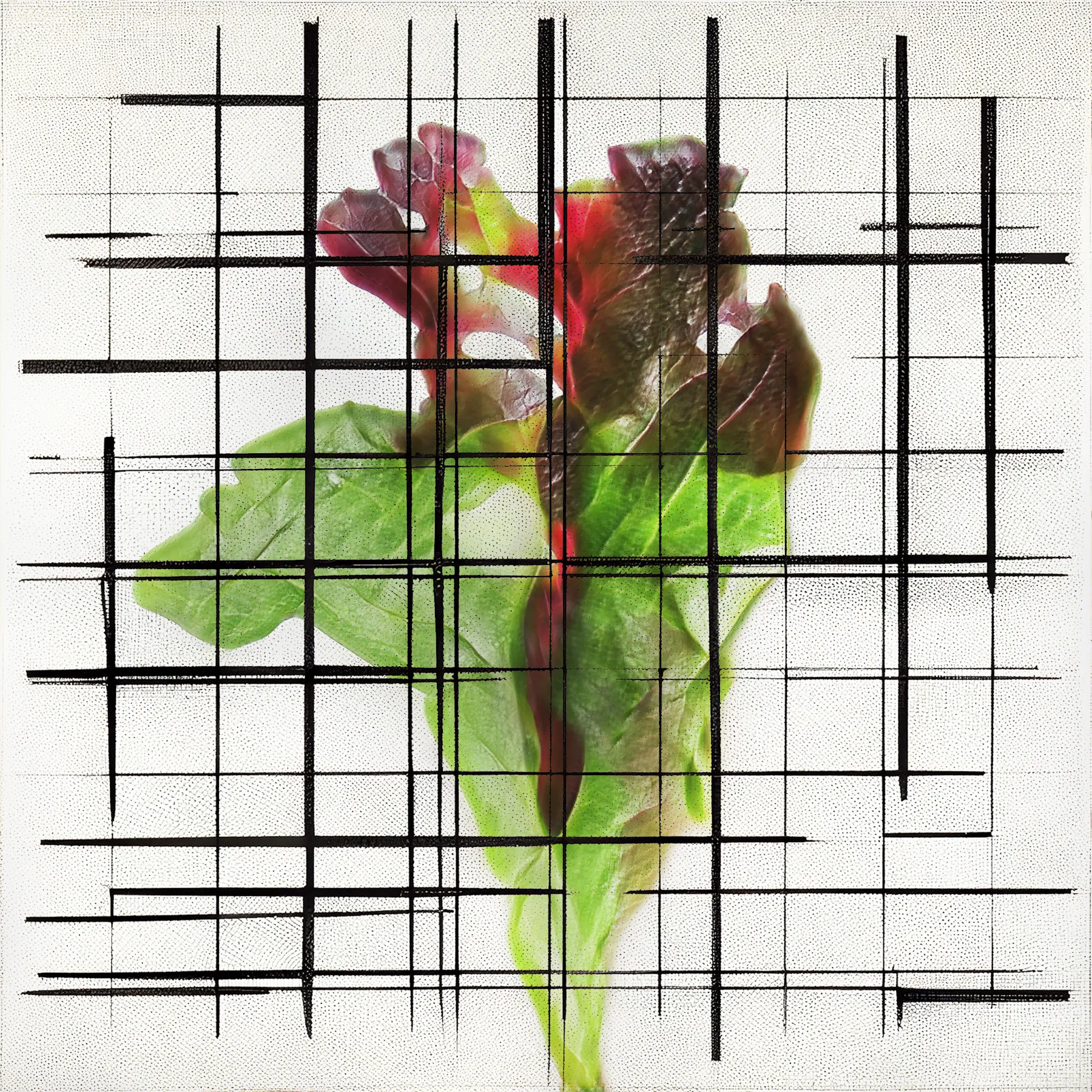 Welcome to NeuralBricolage's veGAN Grande Finale, a hundred and one new unique latenttuce cultivars, this time grown on generative geometric grids to provide a framework for their growth. The latenttuce project has started more than 4 years ago with the main goal to present humble and familiar vegetables afresh as unfamiliar and stunning. But oftentimes while pretty, salad leaves can’t stand on their own aesthetically - to show off their quiet organic beauty I contrasted it with the geometry of a grid adding it also as a metaphor for synergetic growth. As always, these cultivars are sourced from the NeuralBricolage terroir, ensuring their unique origin and quality. Enjoy the last harvest season!