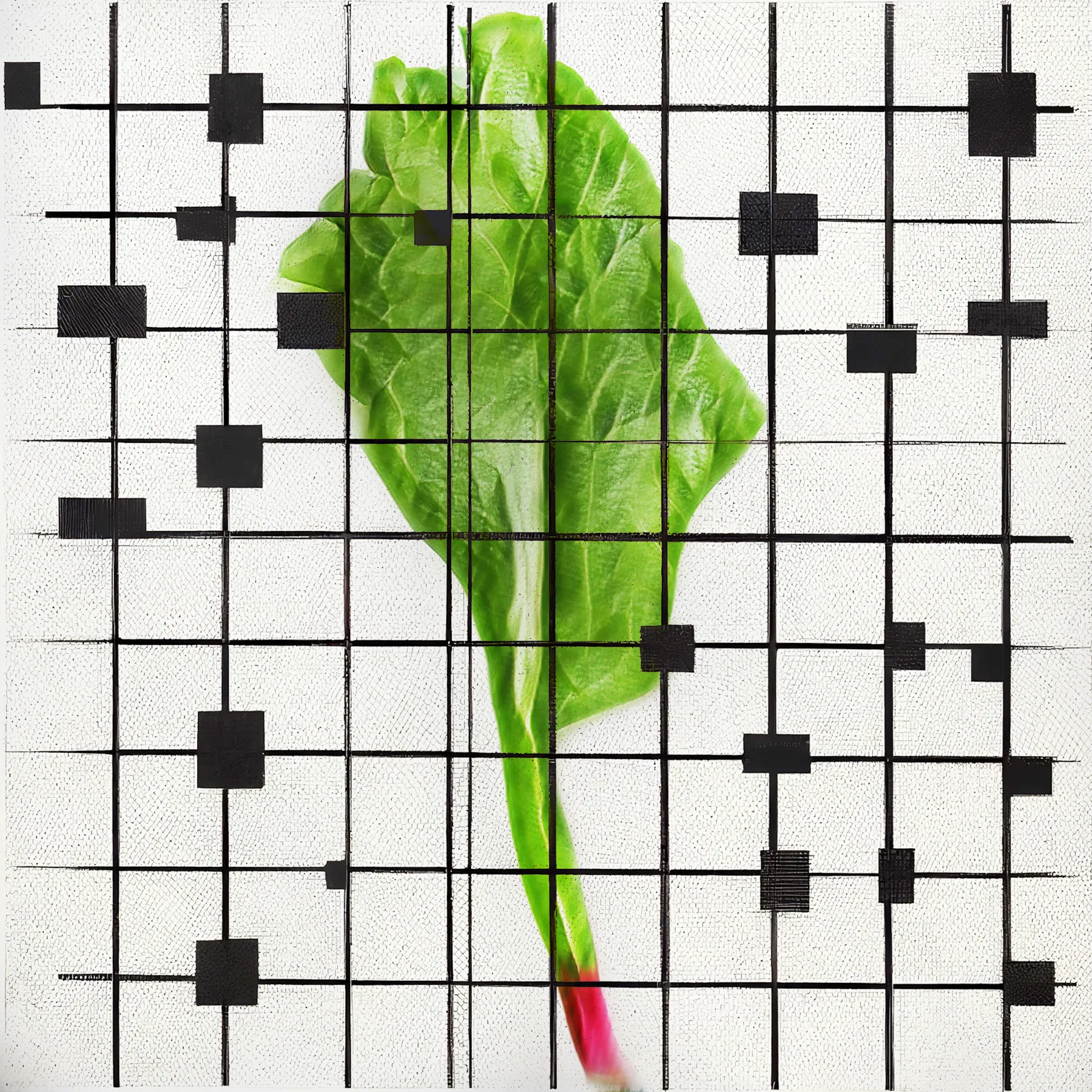 Welcome to NeuralBricolage's veGAN Grande Finale, a hundred and one new unique latenttuce cultivars, this time grown on generative geometric grids to provide a framework for their growth. The latenttuce project has started more than 4 years ago with the main goal to present humble and familiar vegetables afresh as unfamiliar and stunning. But oftentimes while pretty, salad leaves can’t stand on their own aesthetically - to show off their quiet organic beauty I contrasted it with the geometry of a grid adding it also as a metaphor for synergetic growth. As always, these cultivars are sourced from the NeuralBricolage terroir, ensuring their unique origin and quality. Enjoy the last harvest season!