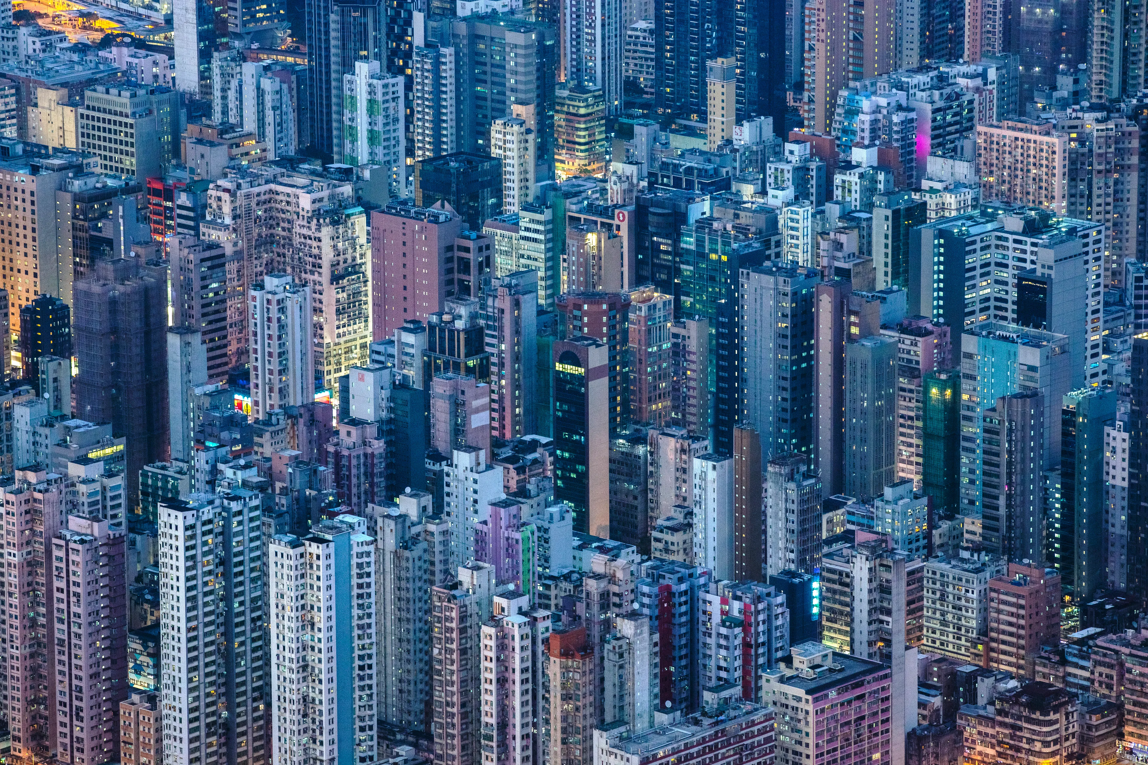 Mass urban living and working seen at night in the Kowloon district of Hong Kong. 
 (by Ryan Koopmans & Alice Wexell - Hong Kong, 2018)
