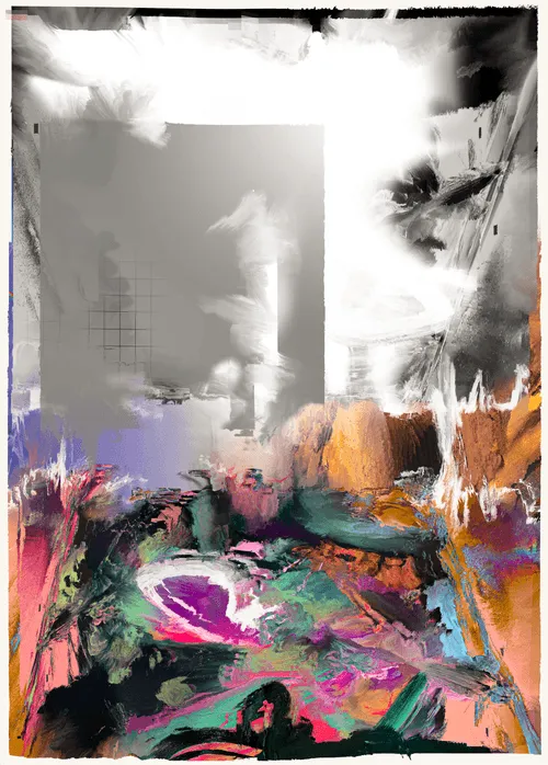 "Big Red: An Ode to '69"
1/1
2023

Digital painting, photography, physical texture extraction and pixel manipulation.

Palette built from photography captured in the Dubai desert.

An ode to the 1969 exhibition "Live in Your Head. When Attitudes Become Form" - curated by Harald Szeemann and reimagined by the Flannel Collective.

4200x5865px at 300dpi