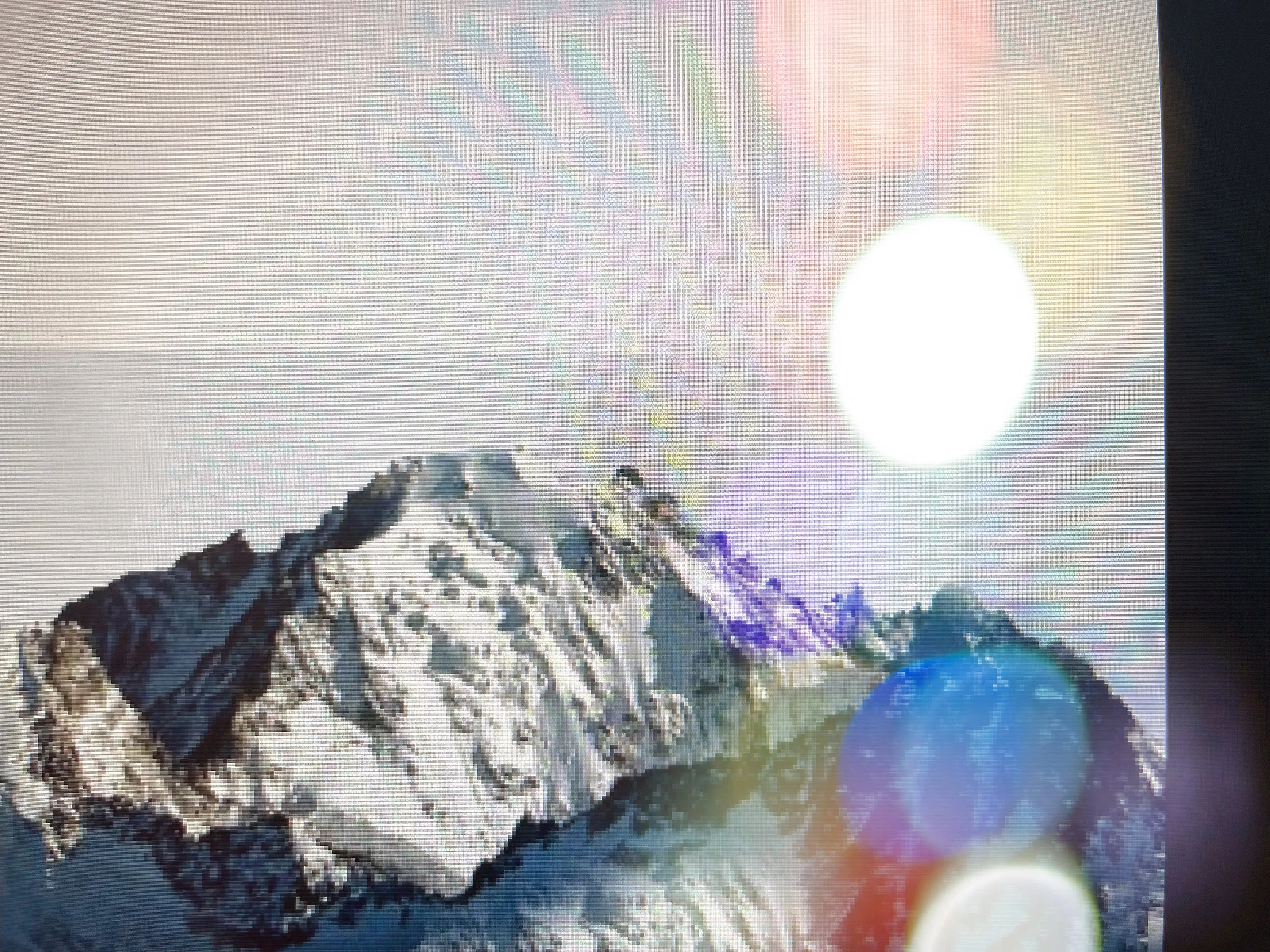 Assembly presents *Range: Of Swiss Fort Knox* by Penelope Umbrico. Building on her Range series, this collection was made specifically for the blockchain and focuses on Swiss Fort Knox, an underground data center in the Swiss Alps that provides "long-term access to our digital cultural and scientific assets." After sourcing internet images tagged “Swiss Fort Knox,” she photographs the images on the screen with her iPhone, processing them through the camera app filters that simulate “mistakes” of analogue photography. Hallucinogenic colors blend with disorienting effects of the device’s gravity sensor to dislodge any perception of stability in the mountain, the data center, and the photographic medium. The data center (a contemporary cultural repository) melds with the supposed stability of the mountain range (one of the oldest sites of spiritual contemplation) and is destabilized through the generative changes of each iteration, yet now remains fixed in time through the blockchain.