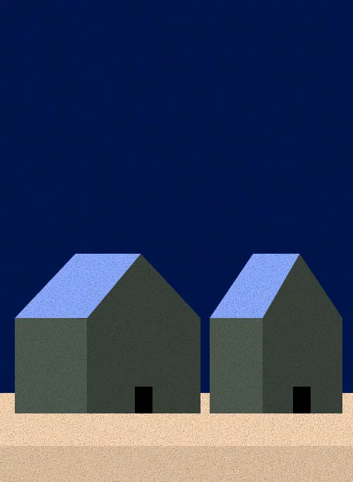 a series of quiet structures, stands alone, echoes the others, typology of stillness, geometry, repeated with difference, still your homes and mine.