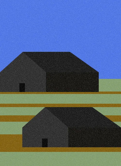 a series of quiet structures, stands alone, echoes the others, typology of stillness, geometry, repeated with difference, still your homes and mine.