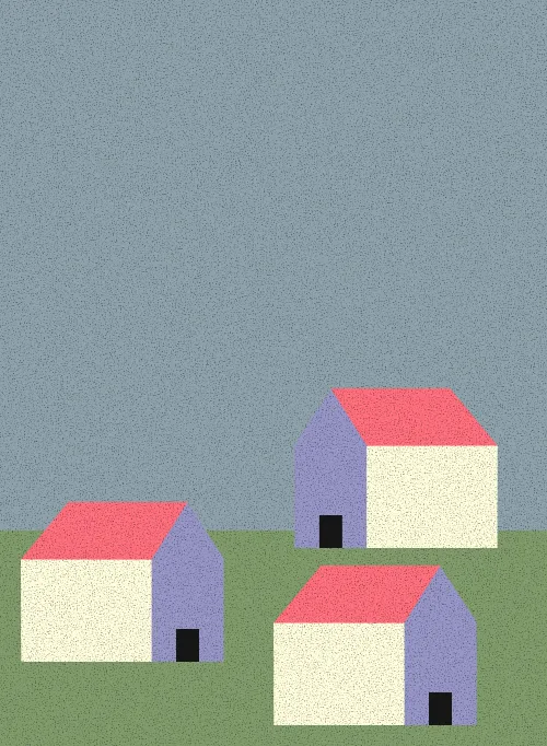 a series of quiet structures, stands alone, echoes the others, typology of stillness, geometry, repeated with difference, still your homes and mine.