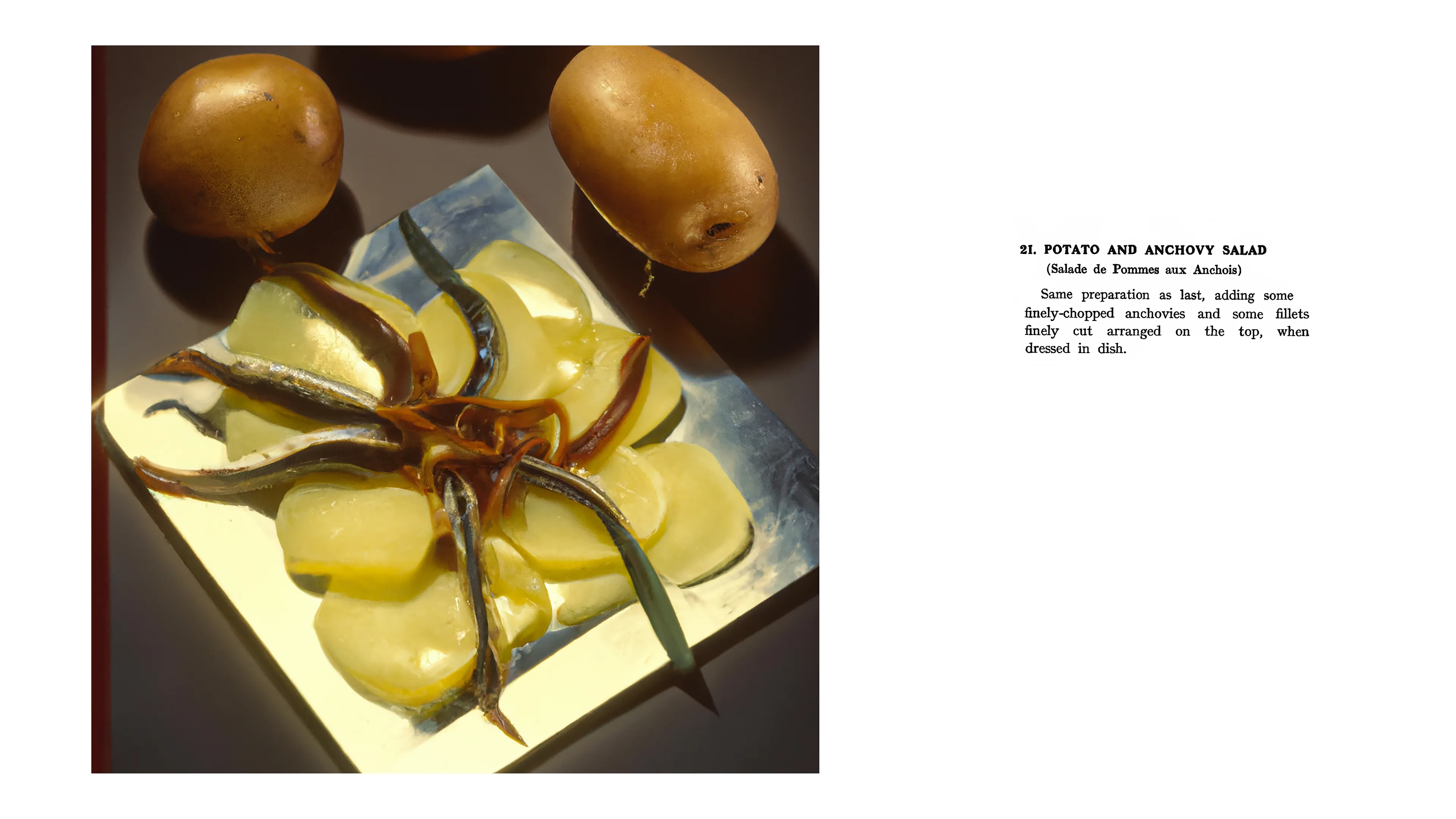 Bon Appétit is a derivative NFT collection 

"Easy French Cookery” by Auguste Mario was published in 1910  
Illustrations by Anna Condo & DALL-E, 2022