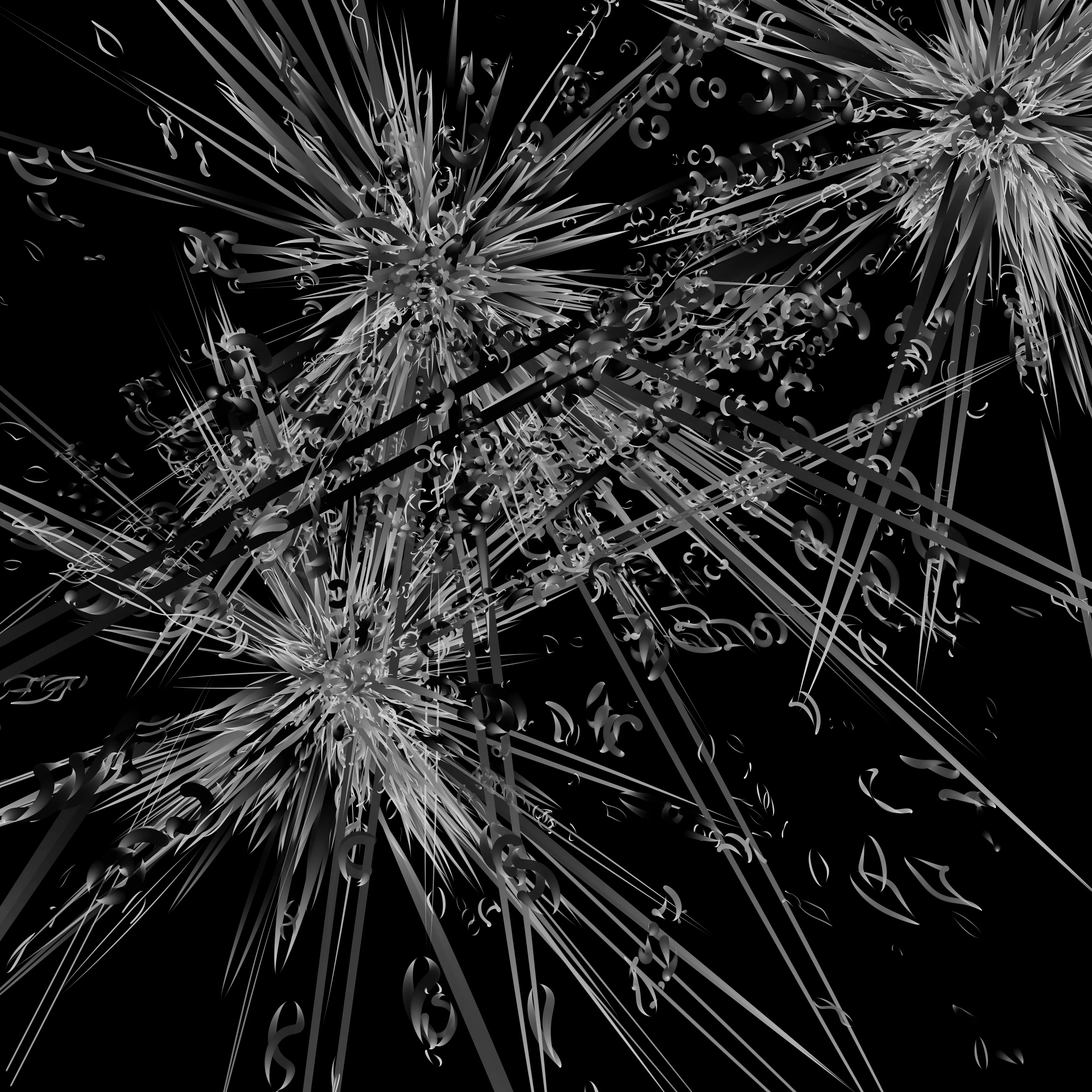 Process Compendium (X-9)  
2024  
Image (grayscale)  
11340 × 11340 pixels  
1/1

Process Compendium (X-9) is one of a series of fifteen digital images that archive the Process artworks that REAS created 2004–2010. This image for Process 9 was selected from an immense field of possibilities. It was generated with code that REAS wrote in Processing, a programming system that he originated with Ben Fry in 2001.