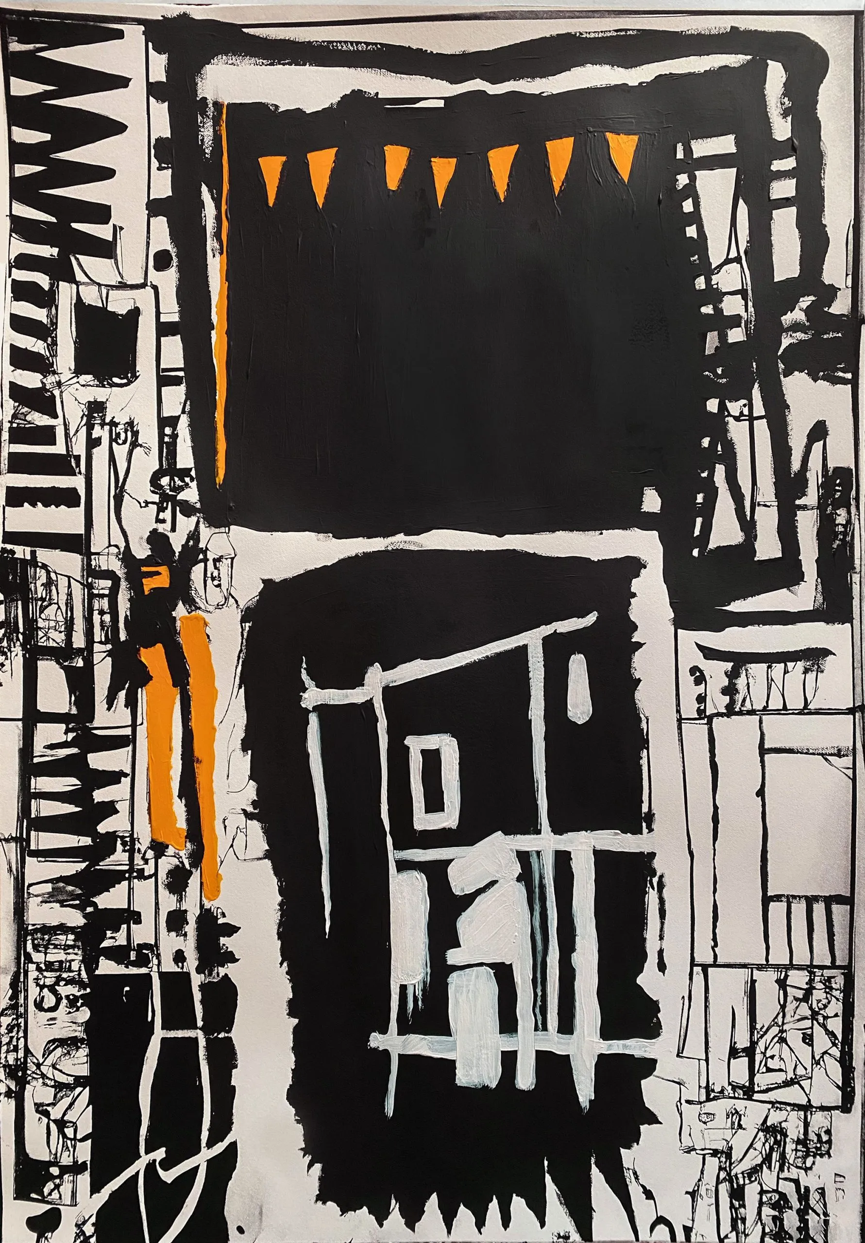 Payload #5, 2023,  
2-color silkscreen with hand embellished acrylic

21 5/8x31 1/2 in

55x80 cm