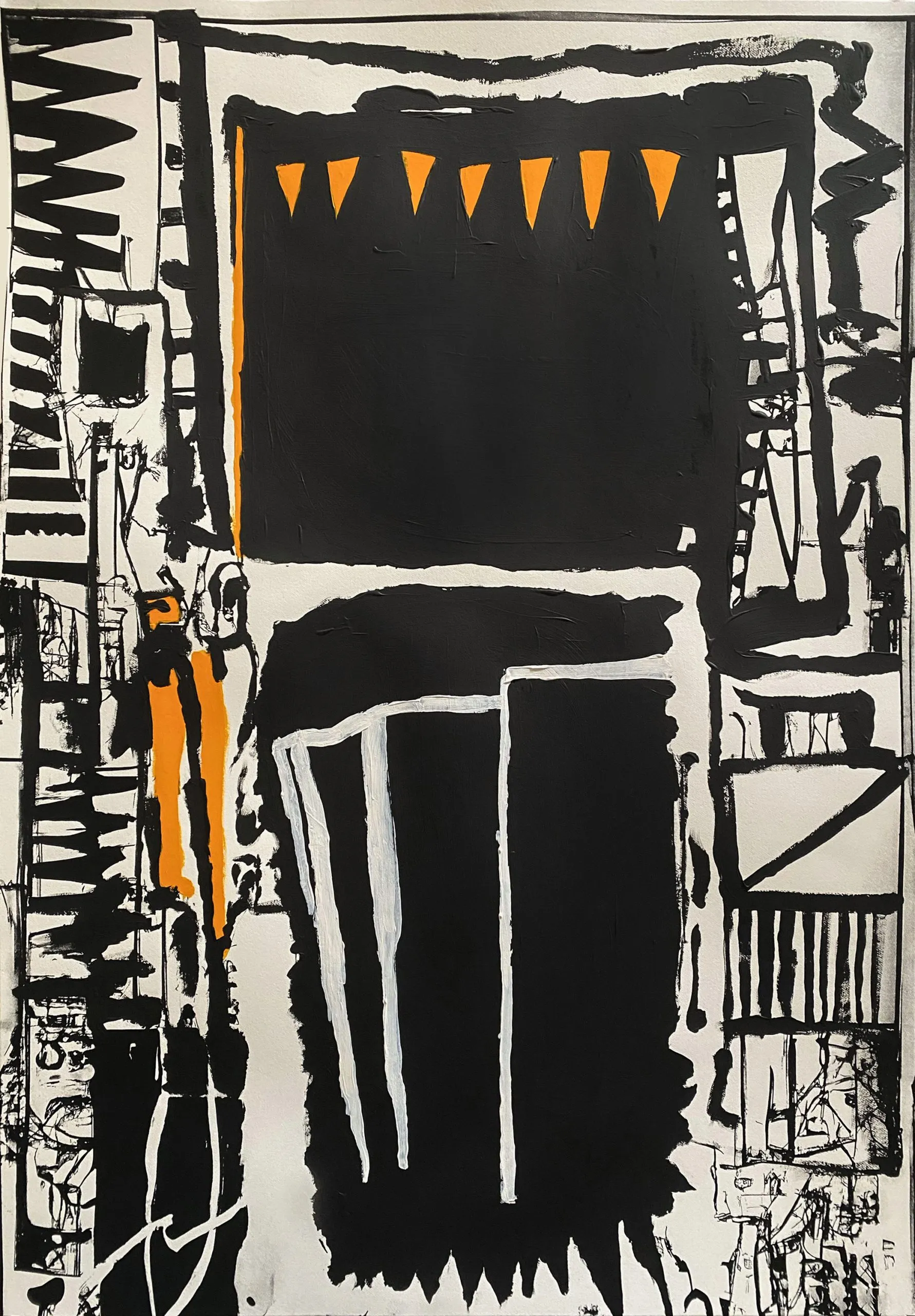 Payload #8, 2023,  
2-color silkscreen with hand embellished acrylic

21 5/8x31 1/2 in

55x80 cm