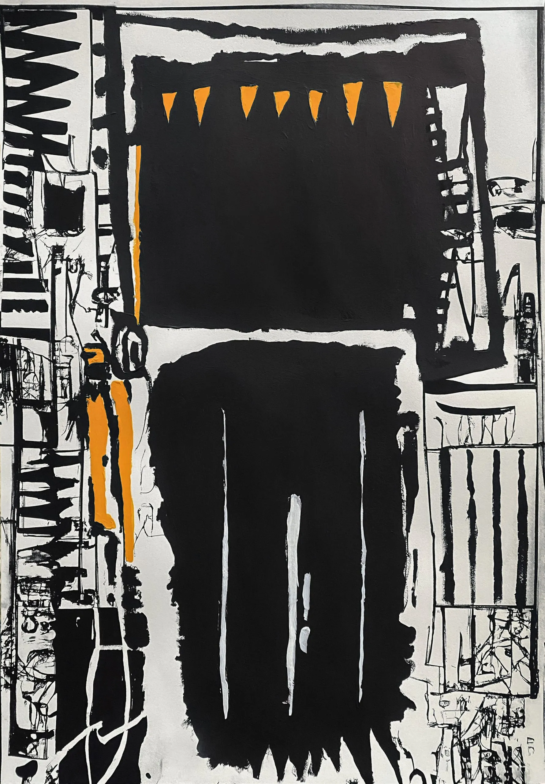 Payload #4, 2023,  
2-color silkscreen with hand embellished acrylic

21 5/8x31 1/2 in

55x80 cm
