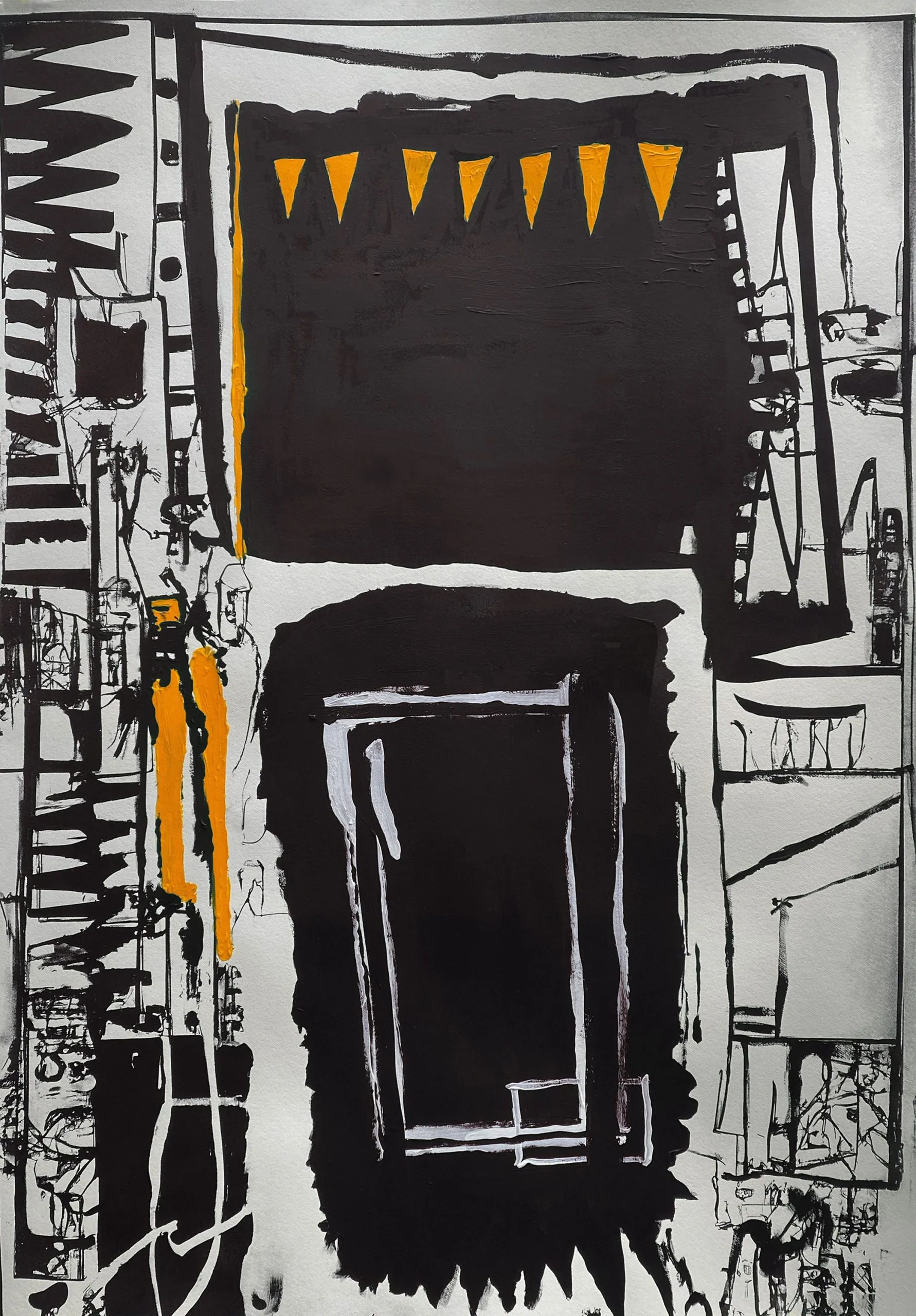 Payload #1, 2023, 
2-color silkscreen with hand embellished acrylic  
21 5/8x31 1/2 in  
55x80 cm