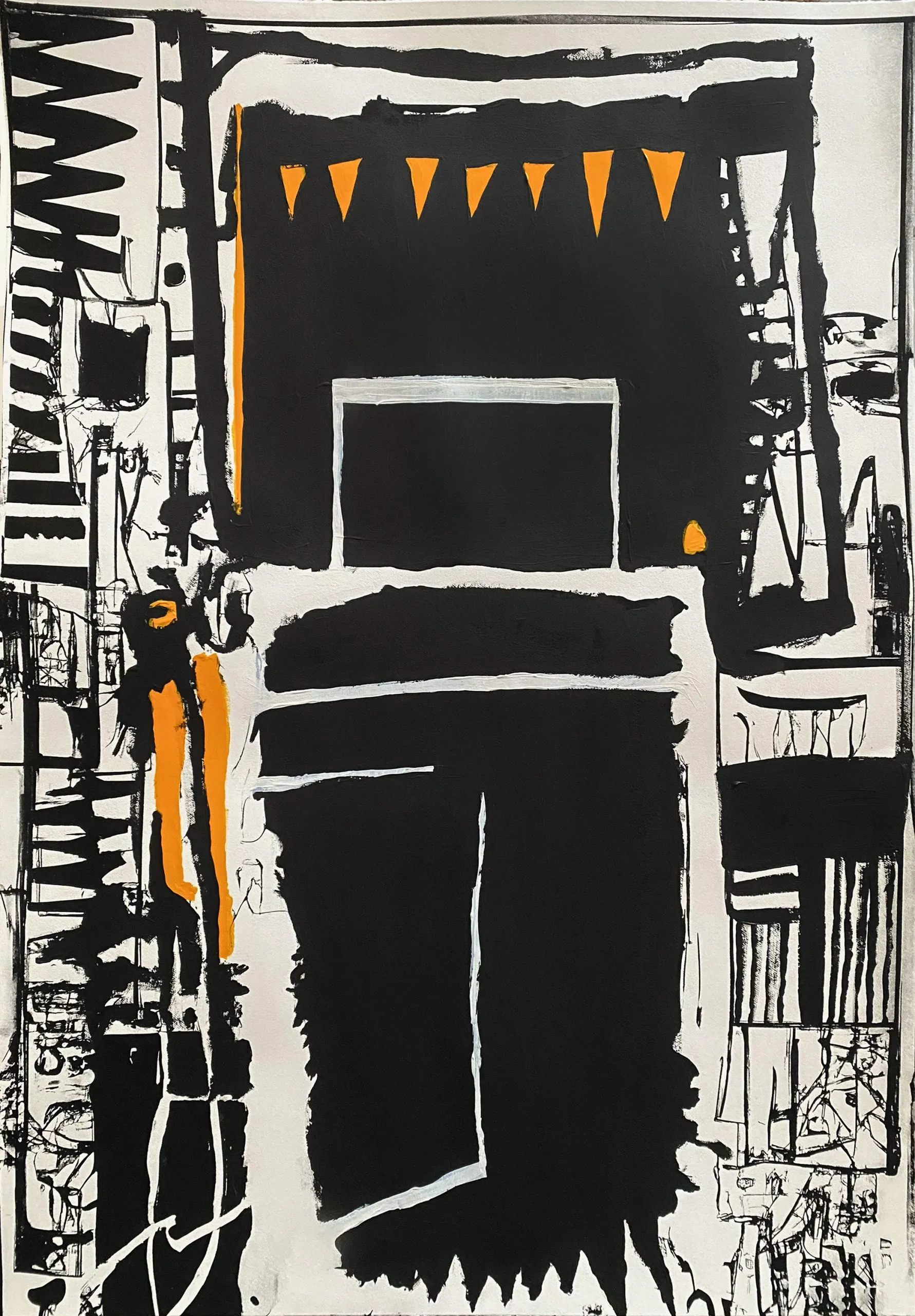 Payload #10, 2023,  
2-color silkscreen with hand embellished acrylic

21 5/8x31 1/2 in

55x80 cm