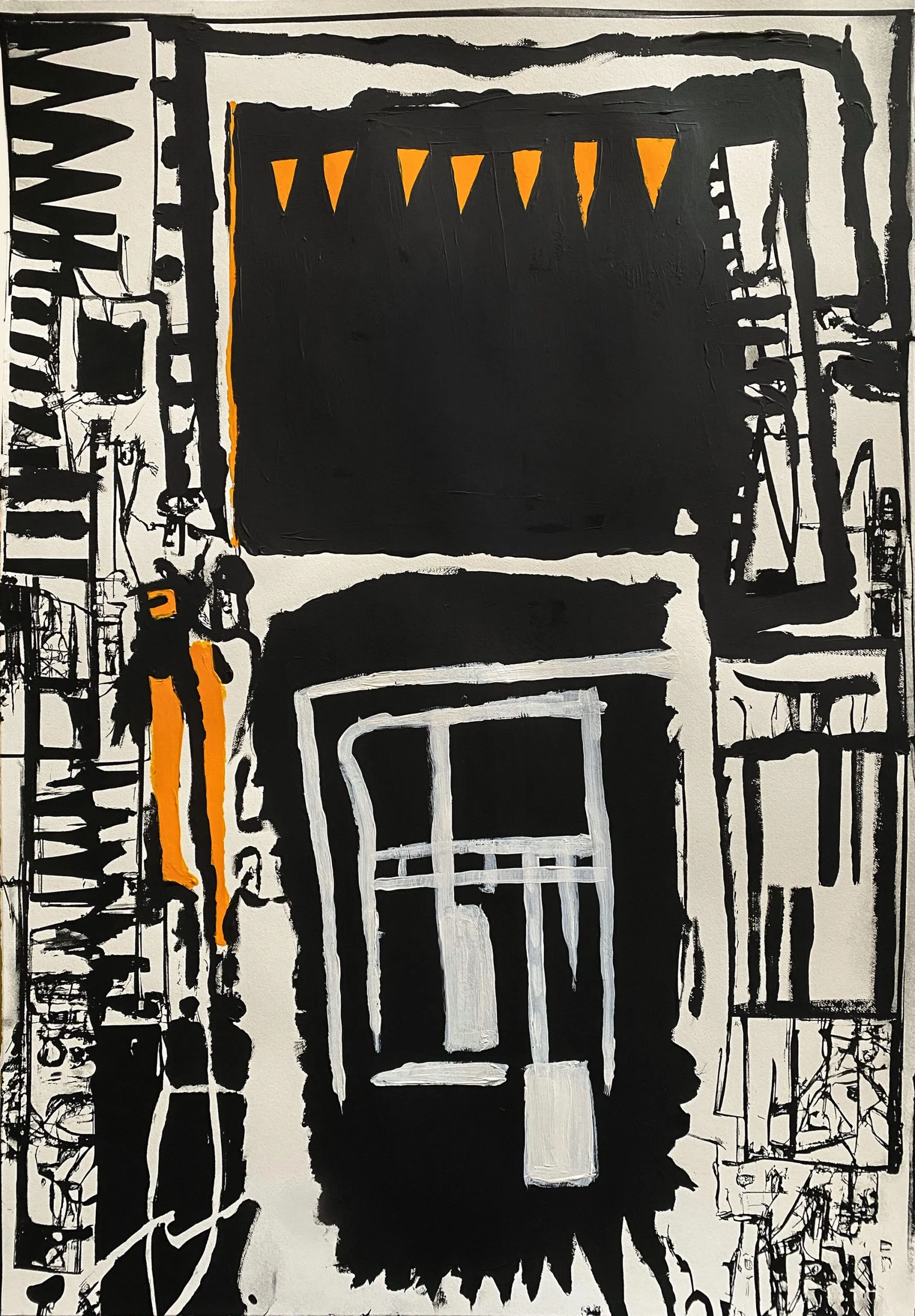 Payload #6, 2023,  
2-color silkscreen with hand embellished acrylic

21 5/8x31 1/2 in

55x80 cm